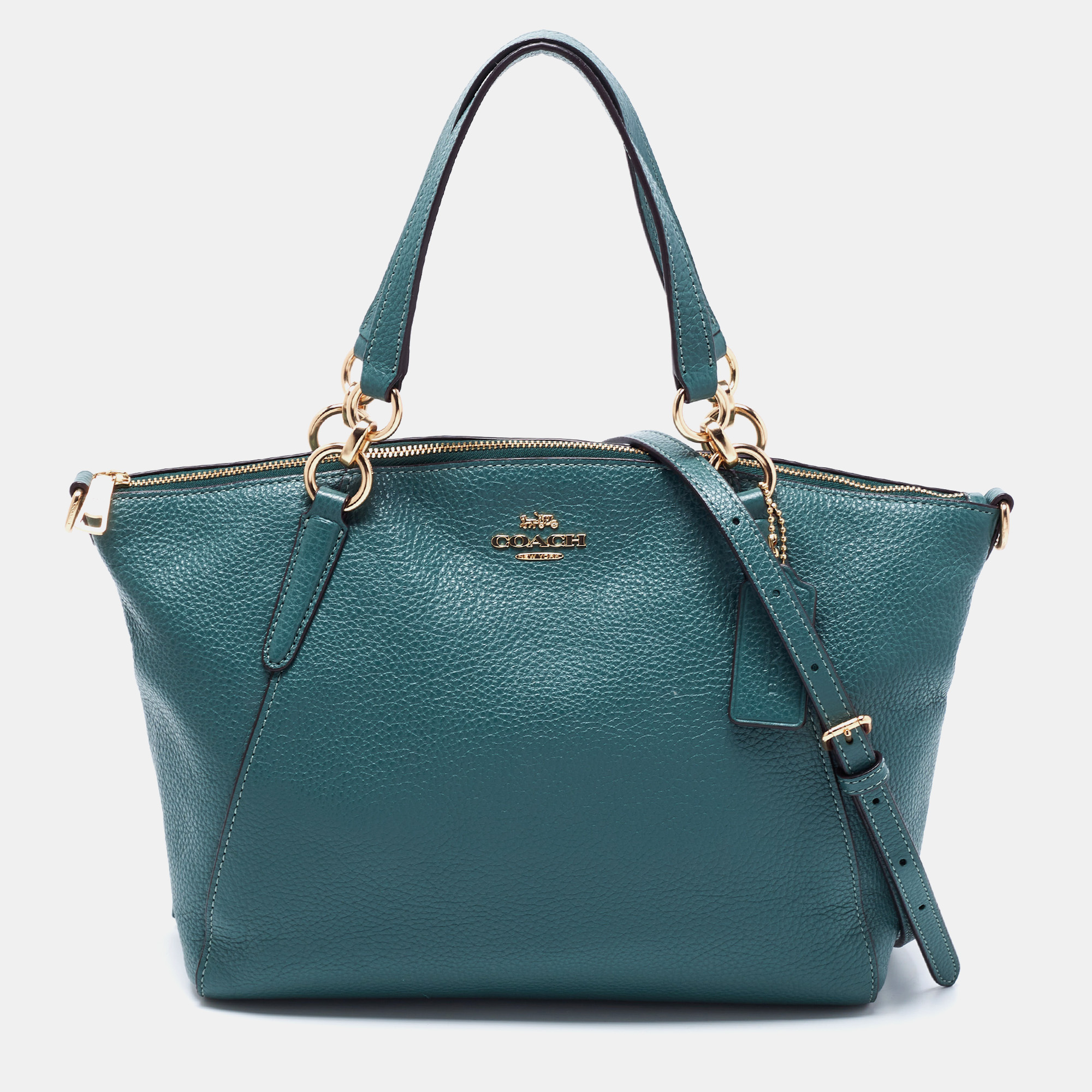 Pre-owned Coach Green Leather Small Kelsey Satchel