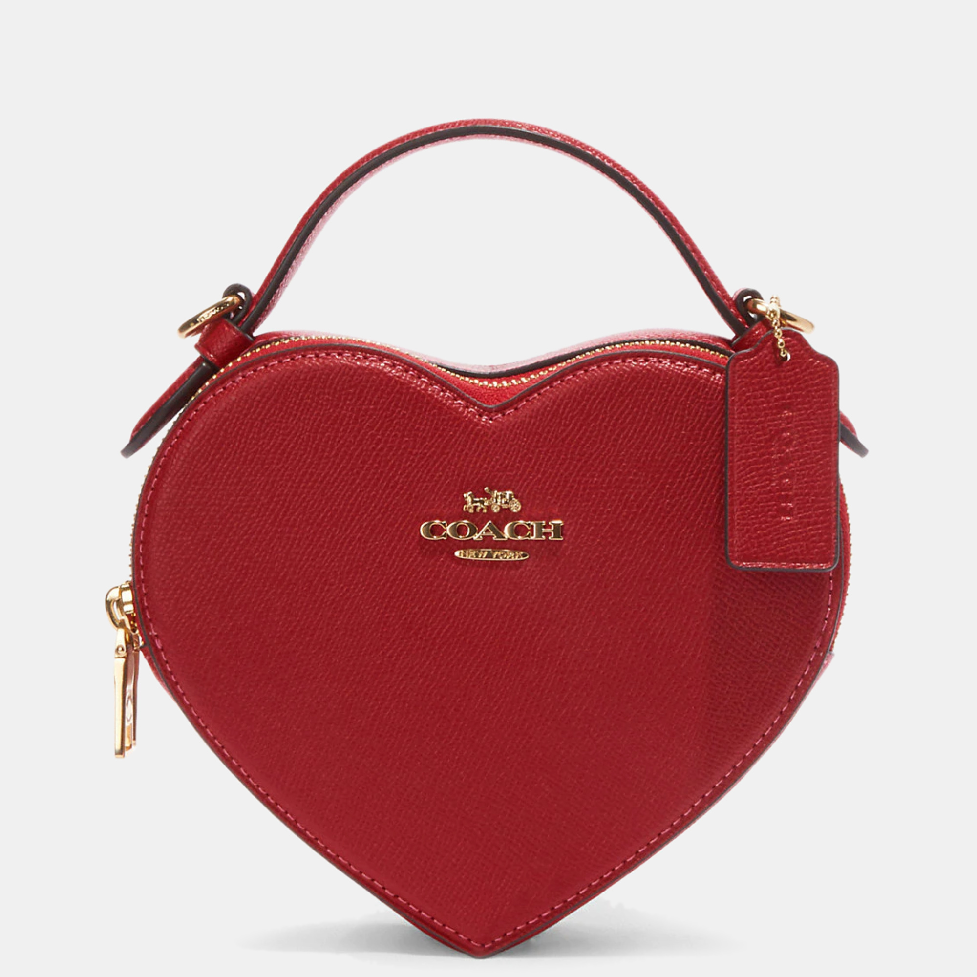 Pre-owned Coach Red Leather Heart Crossbody Bag