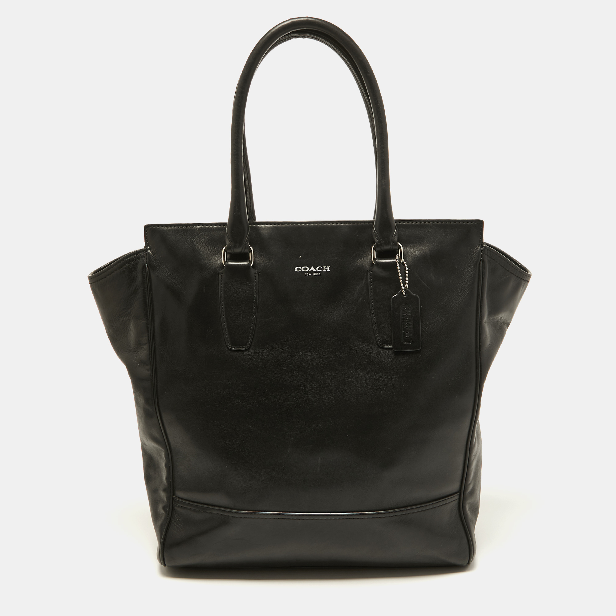 Pre-owned Coach Black Leather Tanner Tote