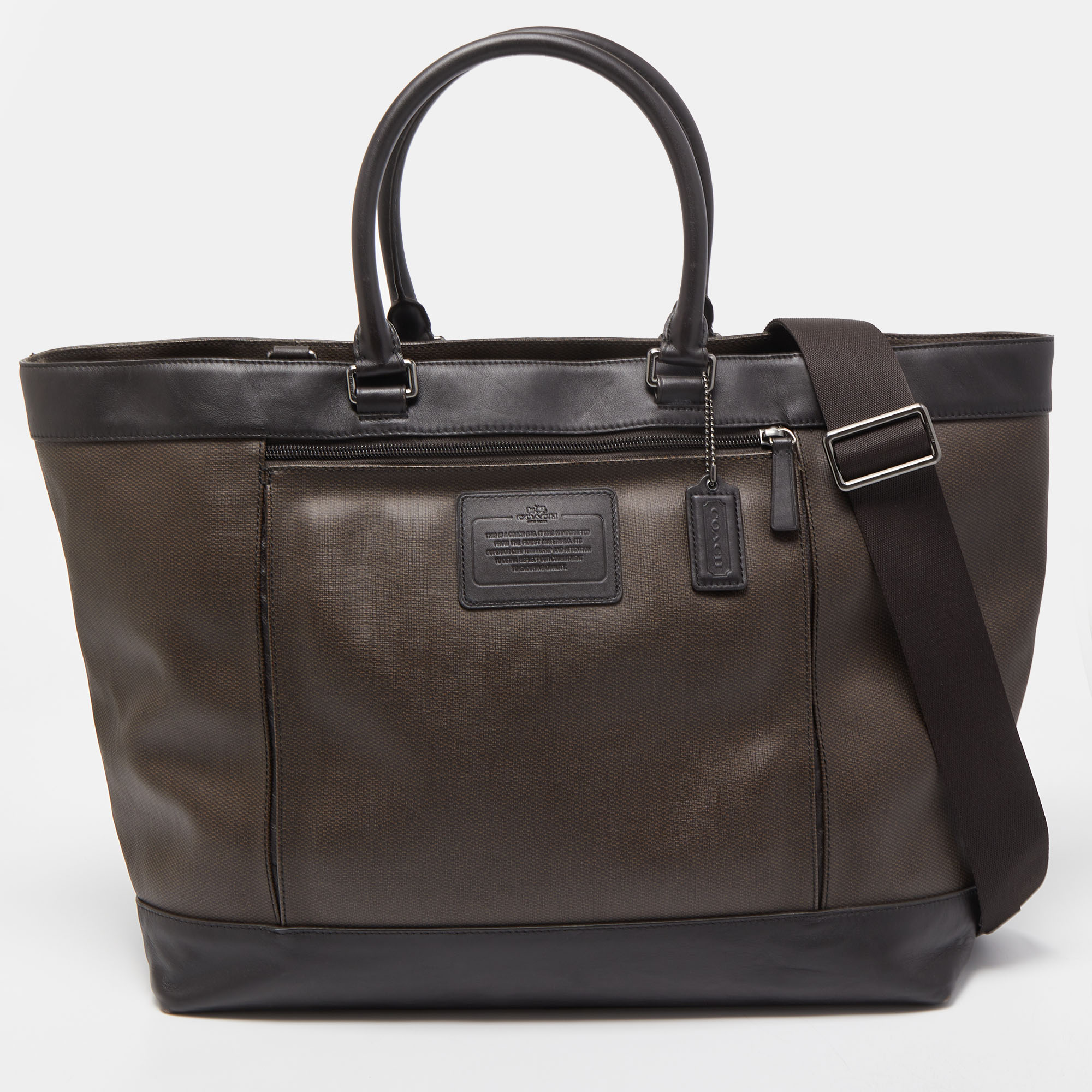 COACH Bleecker Legacy Leather Business Tote in Brown