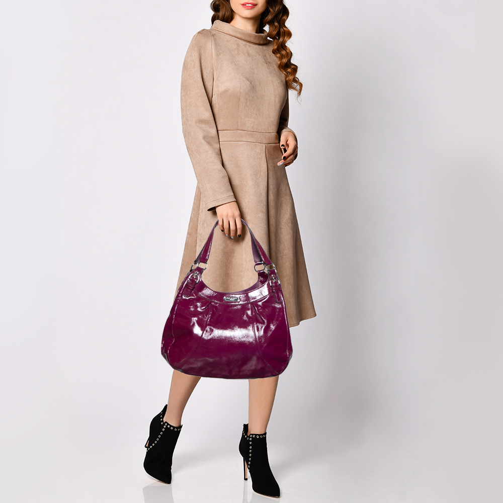 

Coach Purple Patent Leather Madison Maggie Hobo