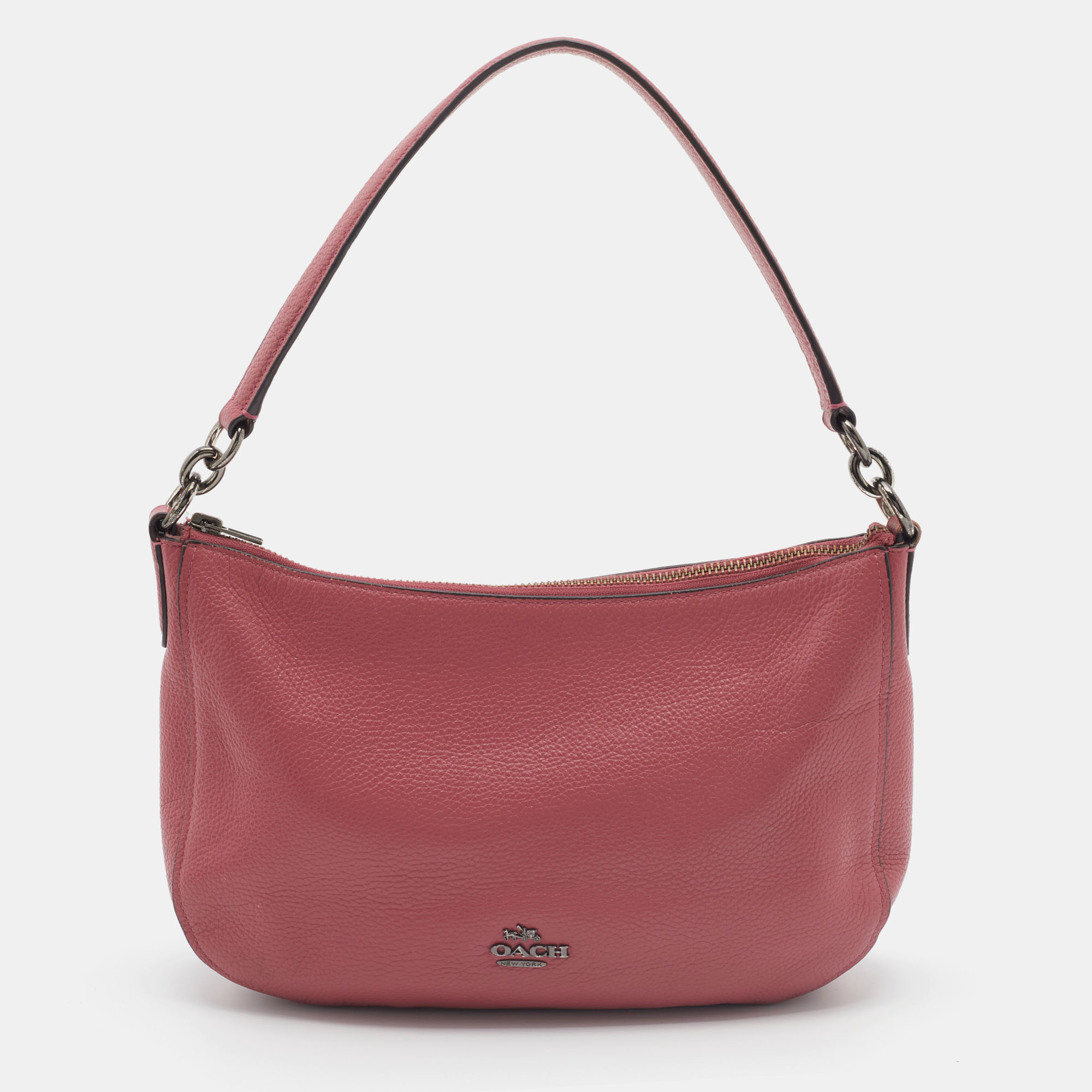 Pre-owned Coach Pink Leather Chelsea Hobo