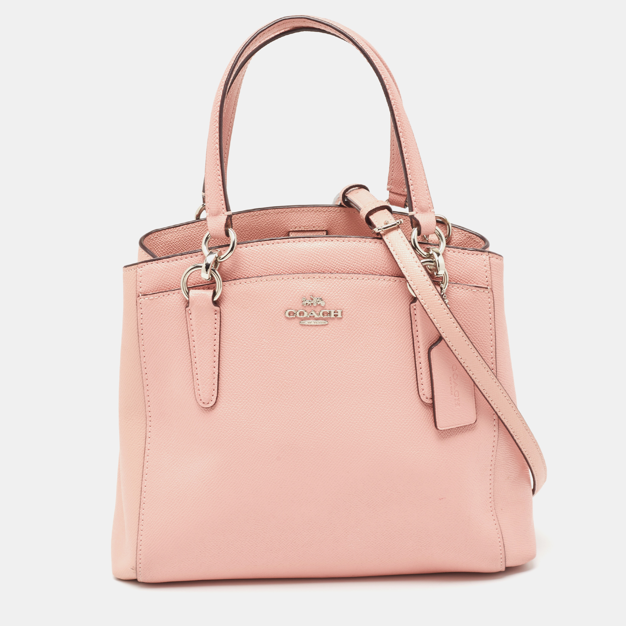 Pre-owned Coach Pink Leather Minetta Satchel