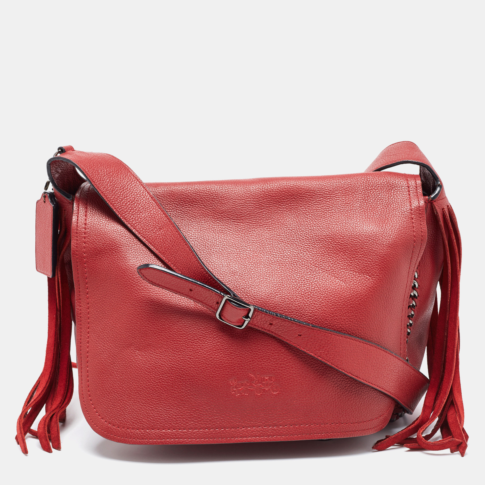 Pre-owned Coach Red Leather Dakotah Messenger Bag