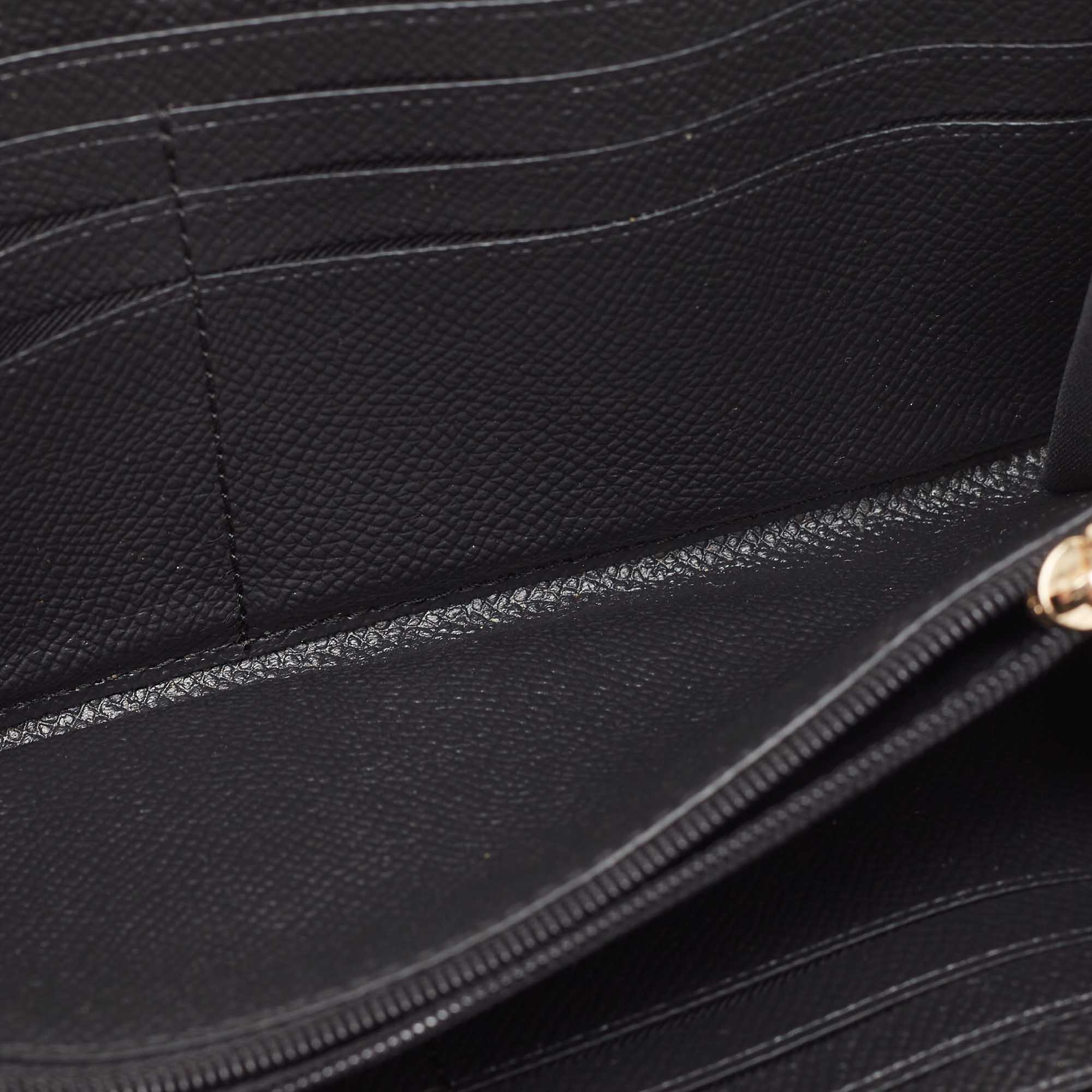 

Coach Black Leather Accordion Zip Around Continental Wallet