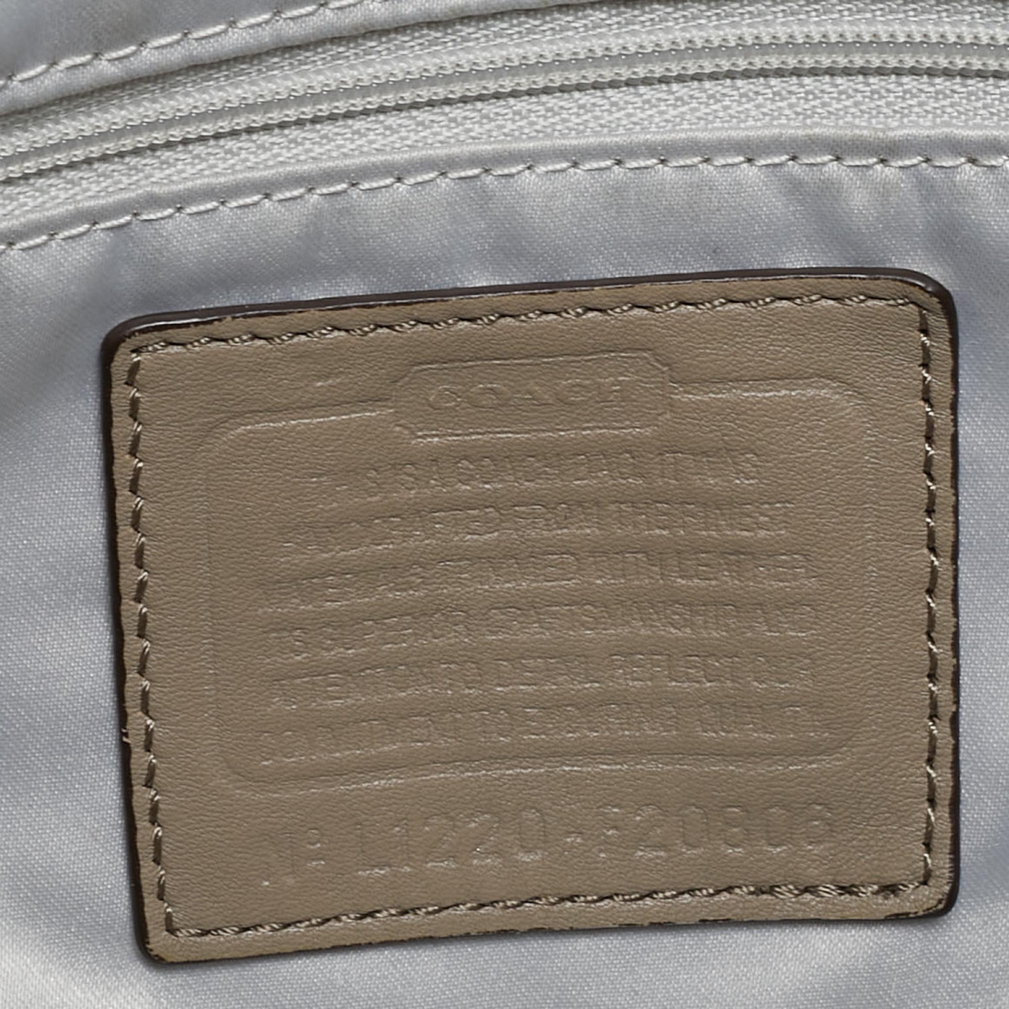 Coach Multicolor Signature Satin and Leather Hobo 