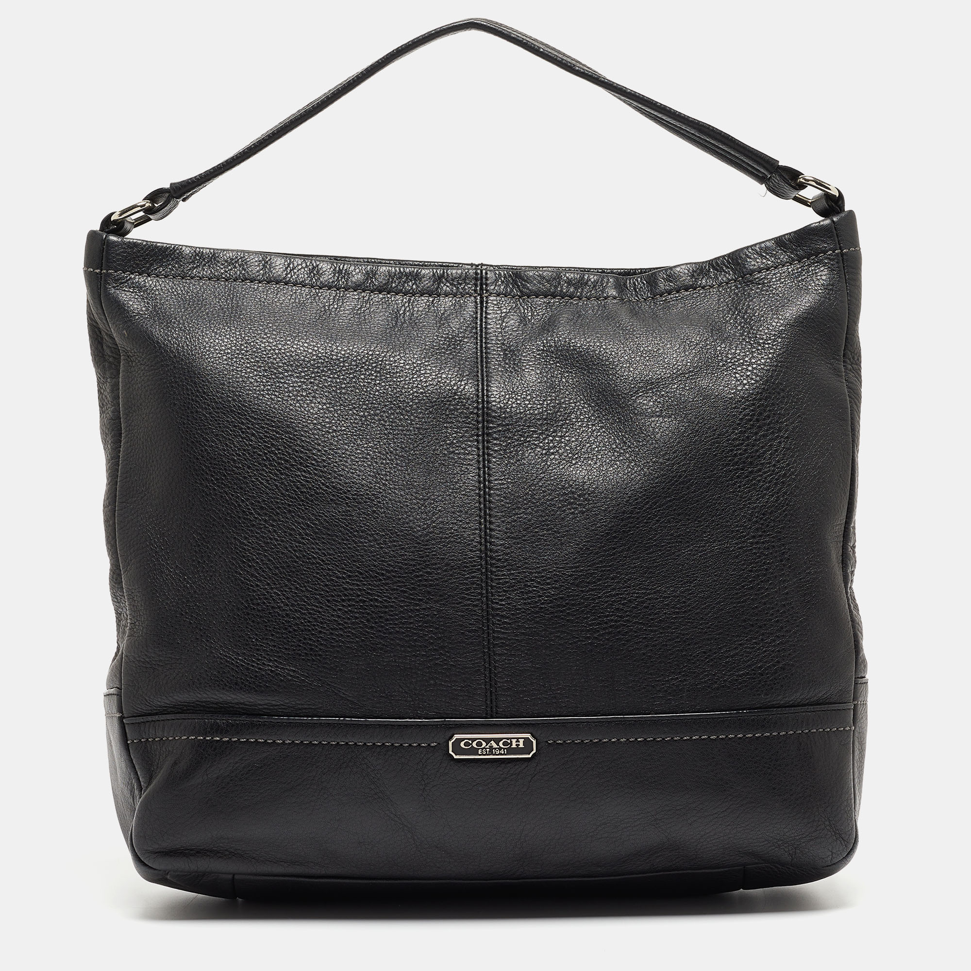 Pre-owned Coach Black Leather Park Hobo