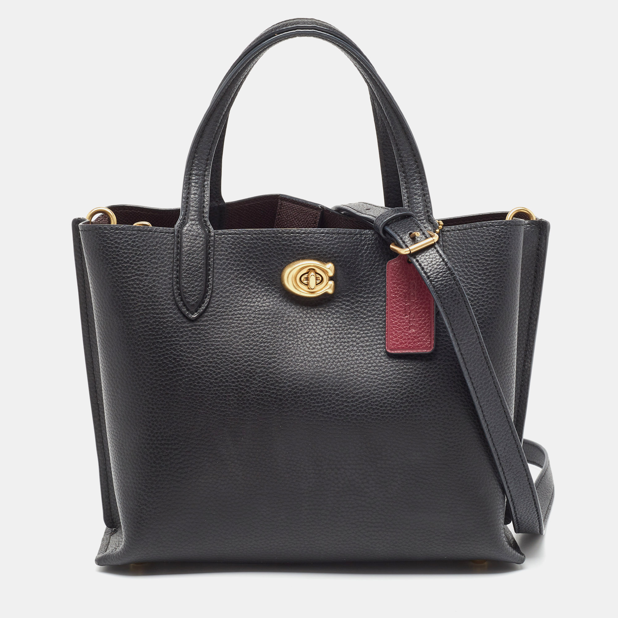

Coach Black Leather Willow 24 Tote