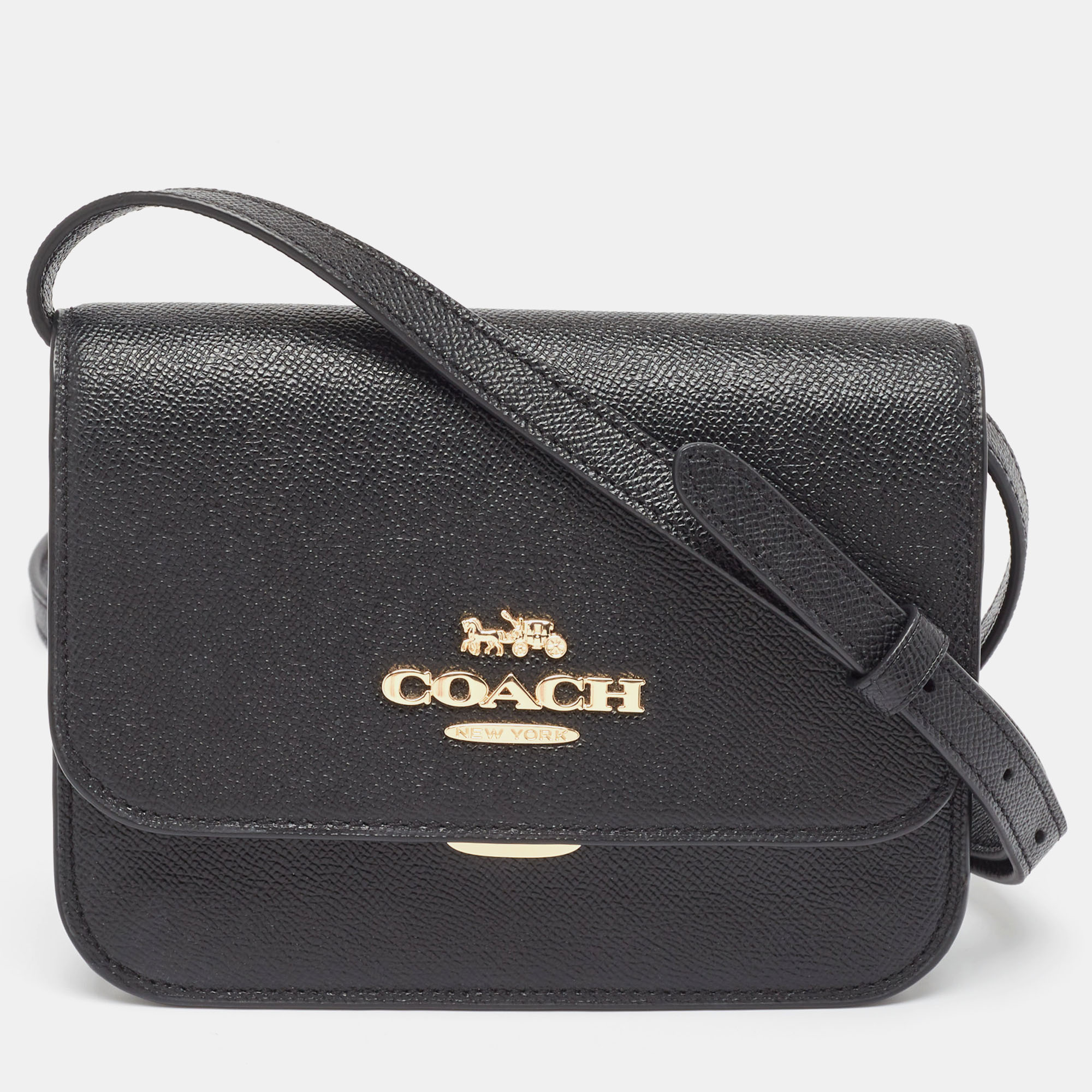 Pre-owned Coach Black Leather Mini Brynn Crossbody Bag