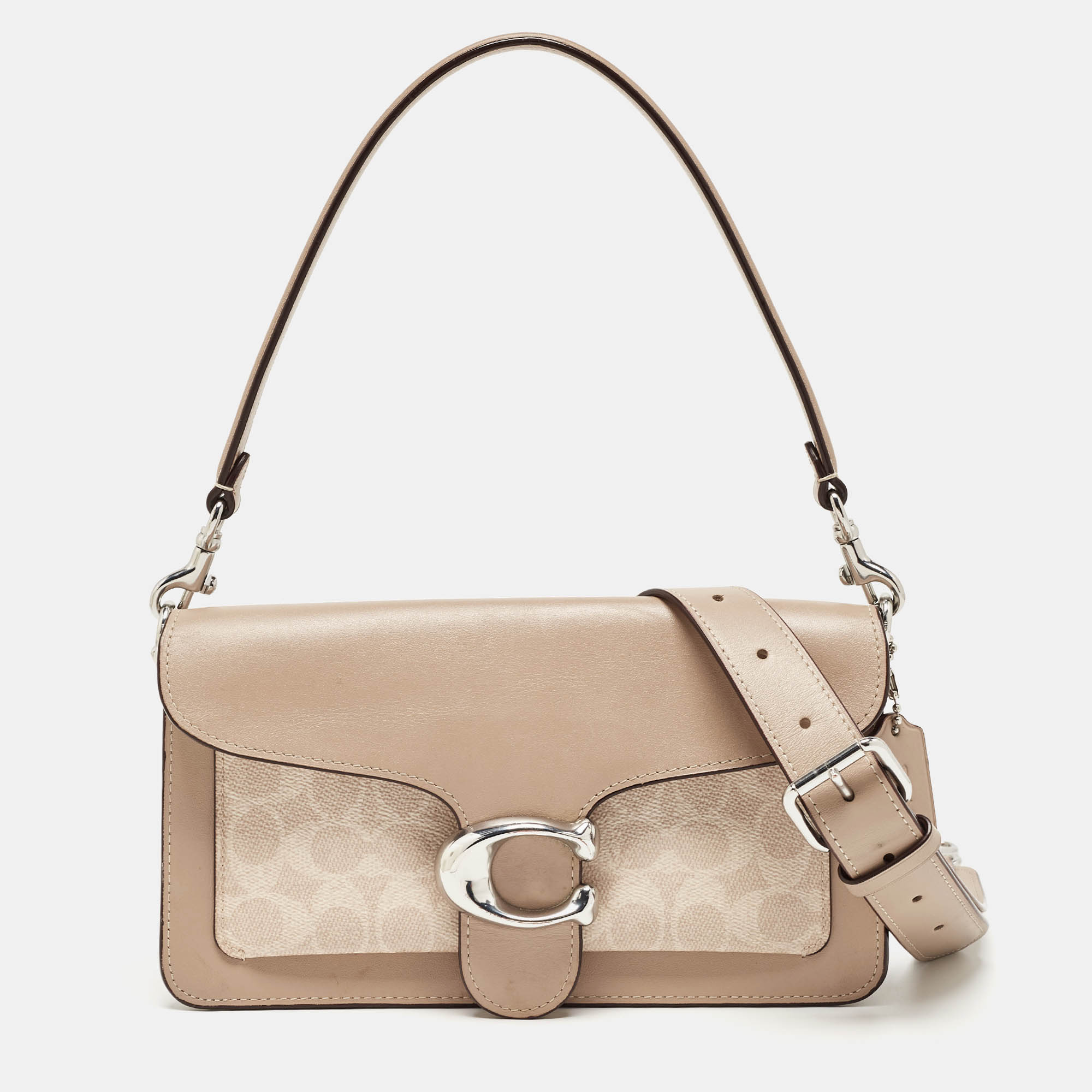 

Coach Beige Signature Coated Canvas and Leather Tabby 26 Bag
