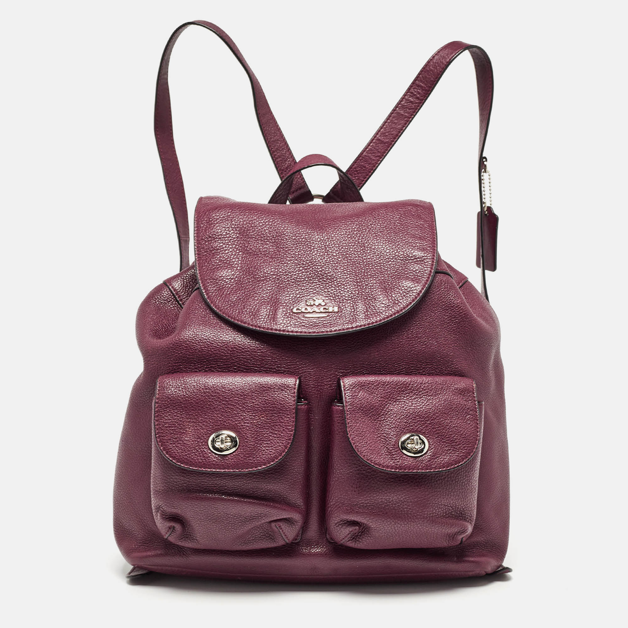 Pre-owned Coach Burgundy Leather Drawstring Backpack