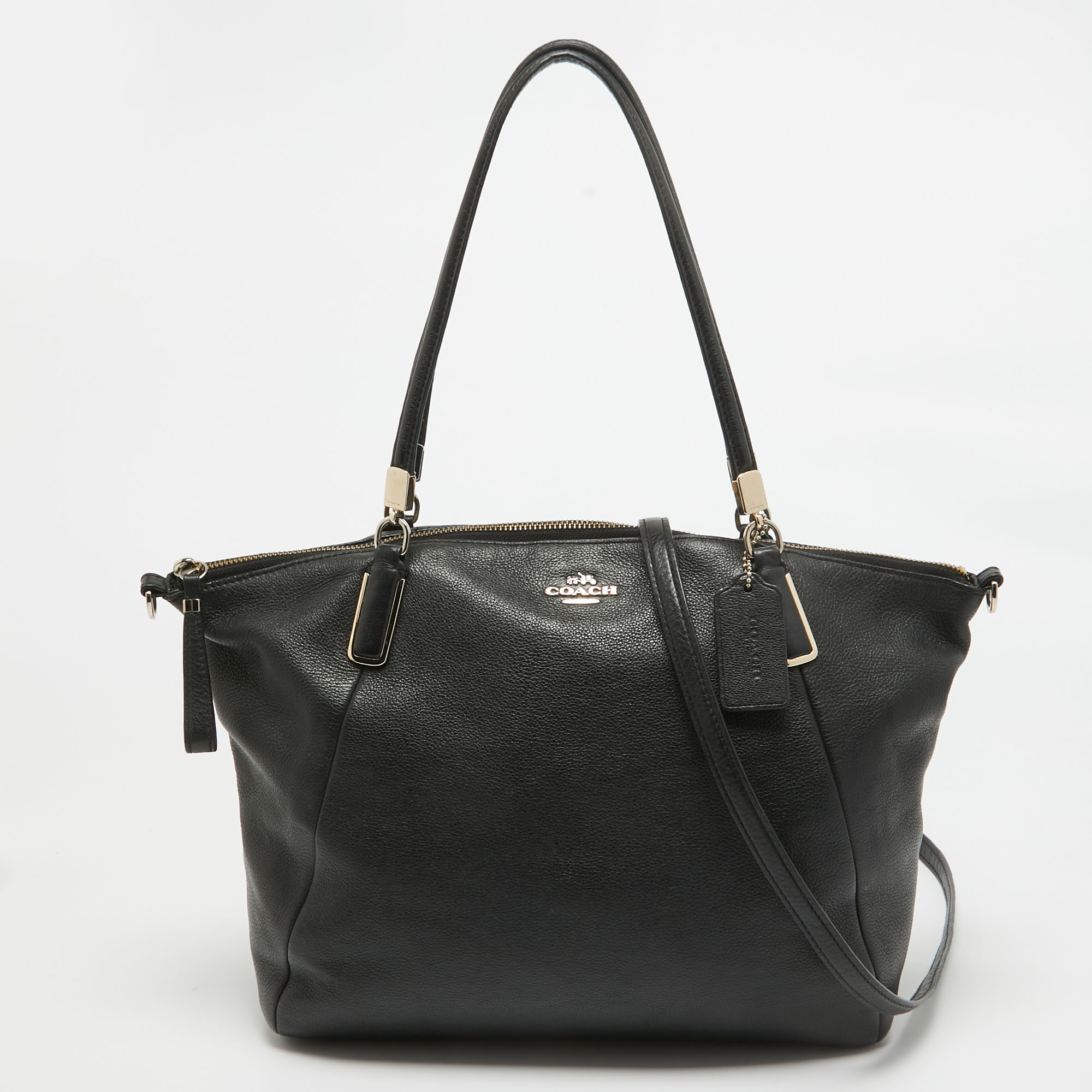 Pre-owned Coach Black Leather Kelsey Satchel