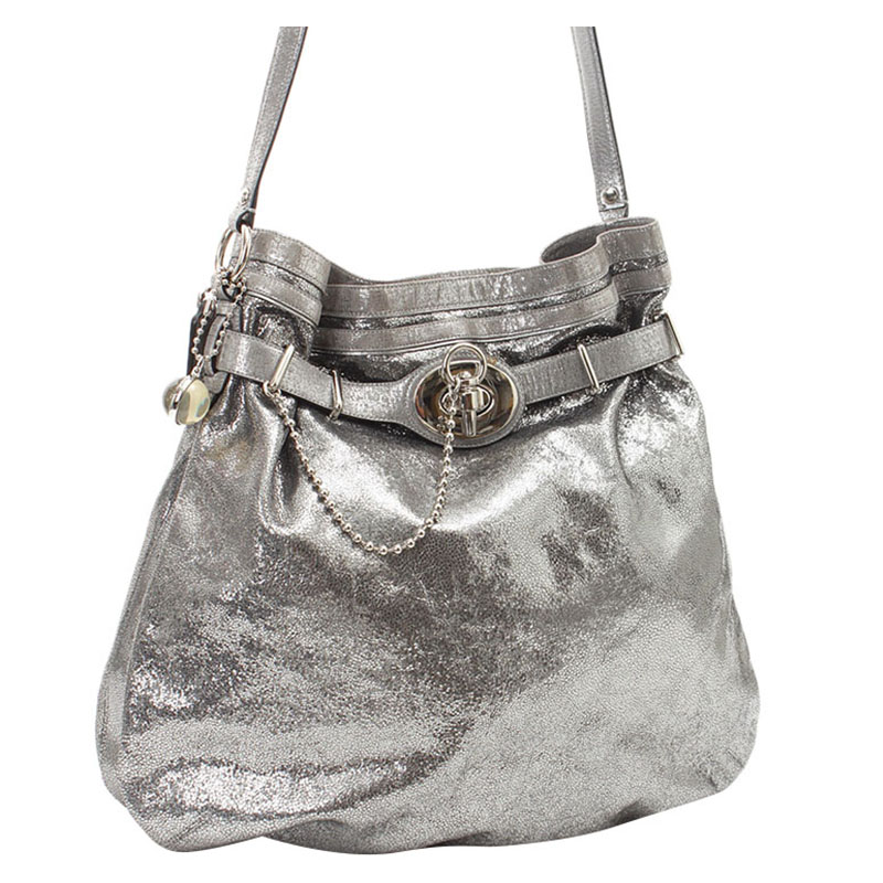 

Coach Metallic Leather Shoulder Bag, Silver