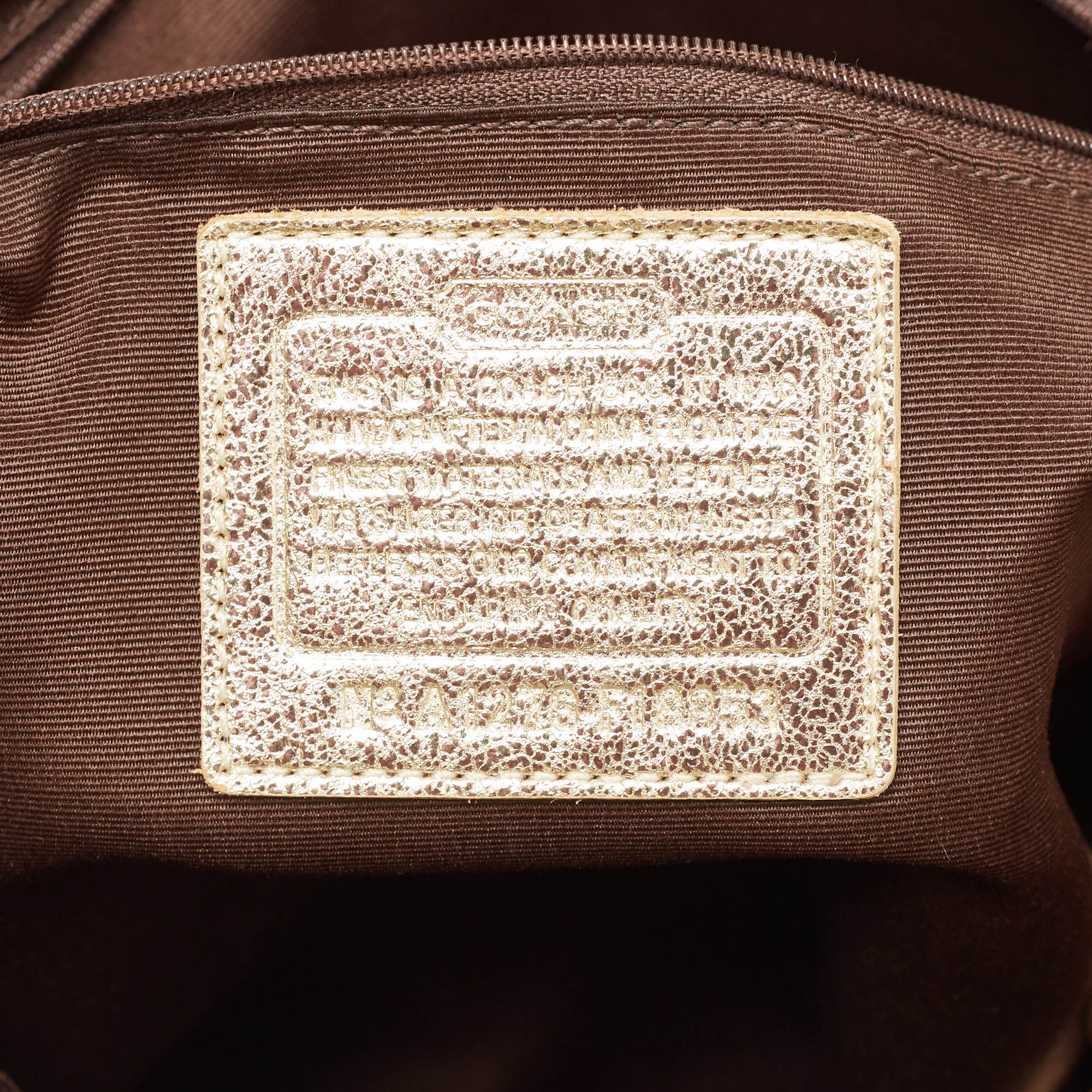 Coach Beige/Gold Signature Coated Canvas and Leather Heritage Star Tote 