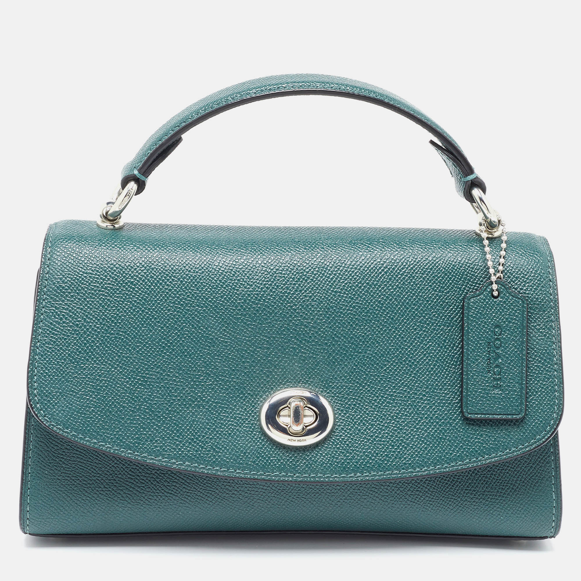 

Coach Green Leather Tilly Top Handle Bag