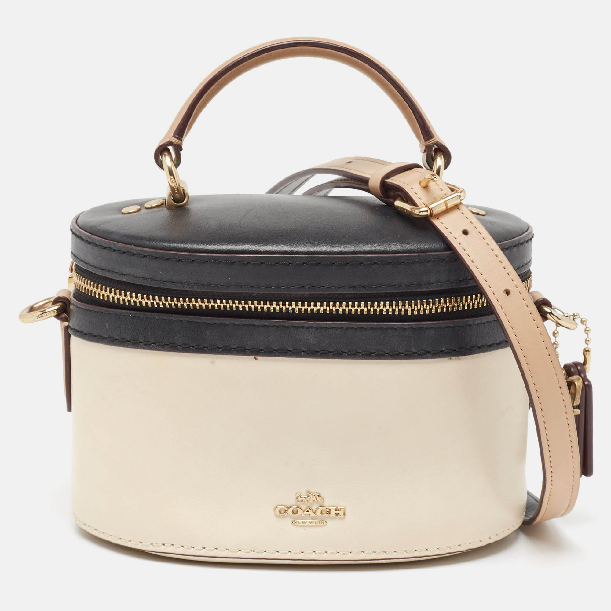 

Coach x Selena Black/Beige Leather Trail Top Handle Bag