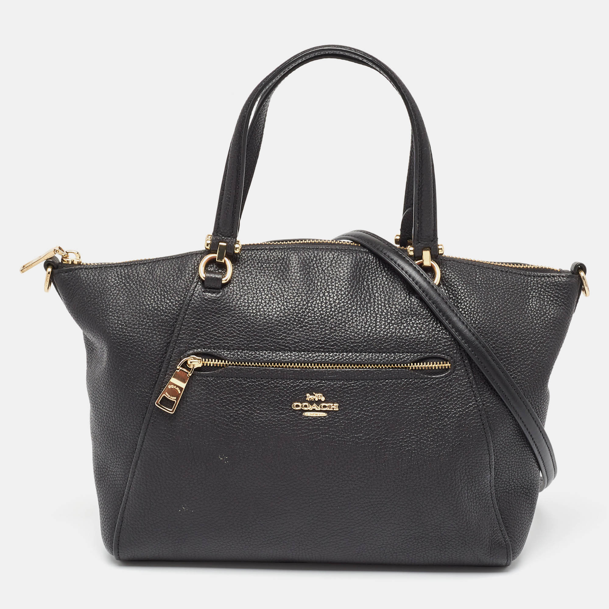 

Coach Black Leather Prairie Satchel