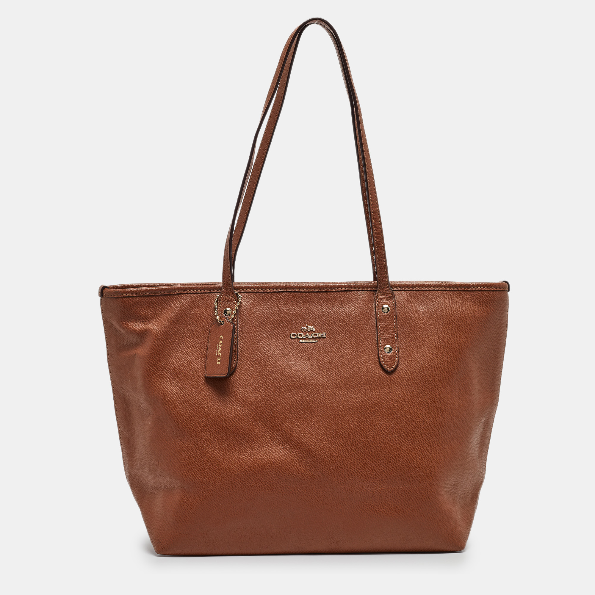 Pre-owned Coach Brown Leather City Zip Tote