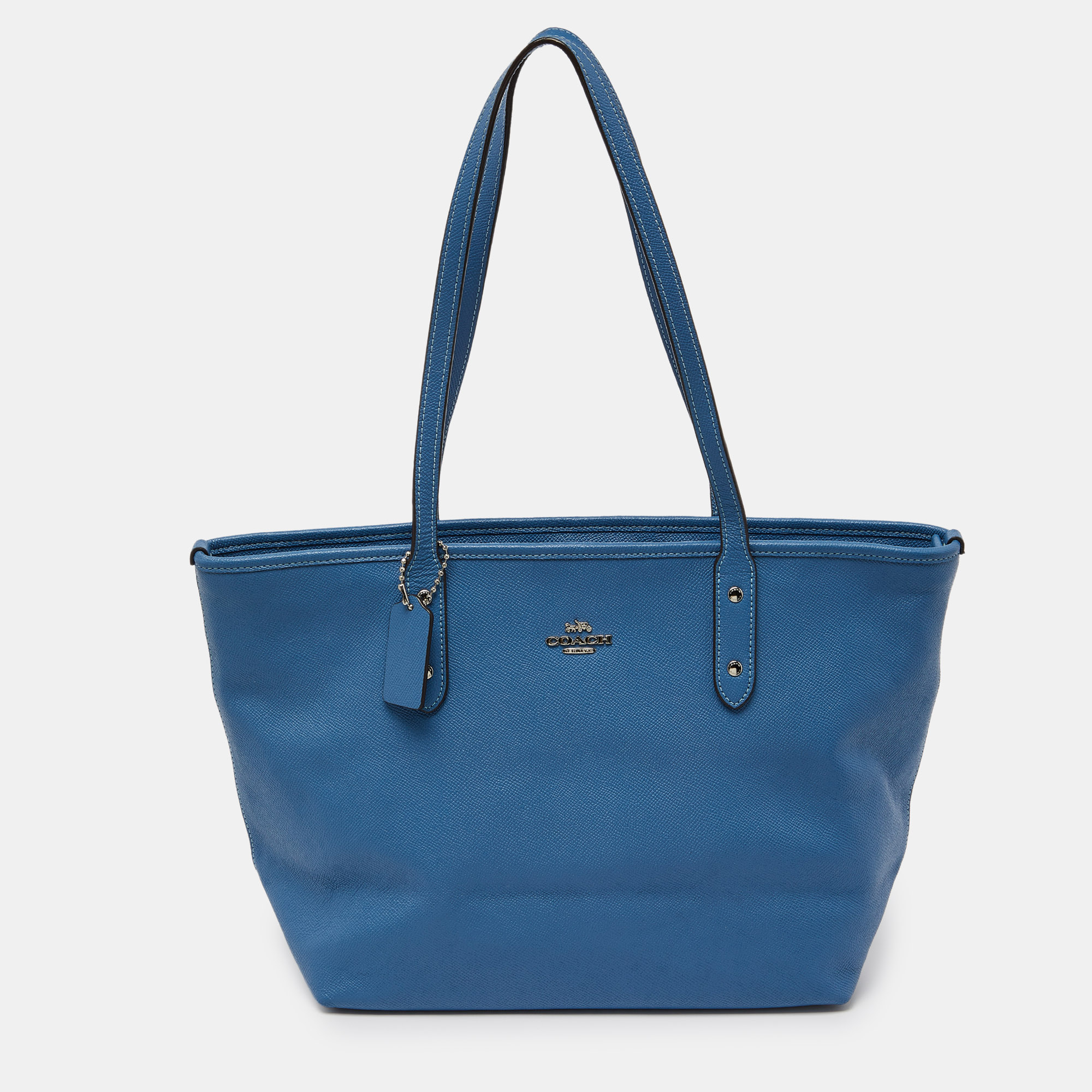

Coach Blue Leather City Zip Tote