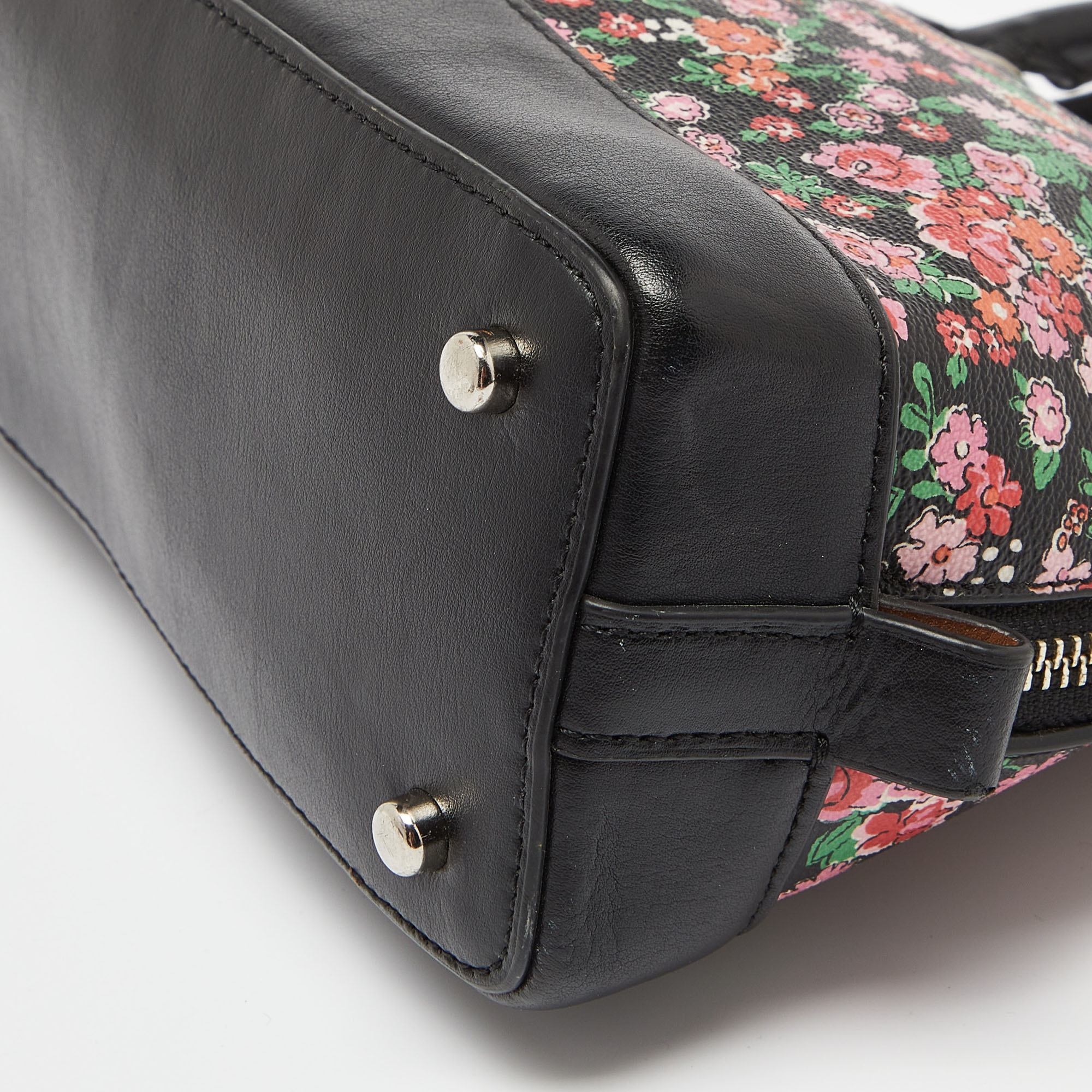 Coach Multicolor Floral Print Coated Canvas and Leather Mini Sierra Satchel 