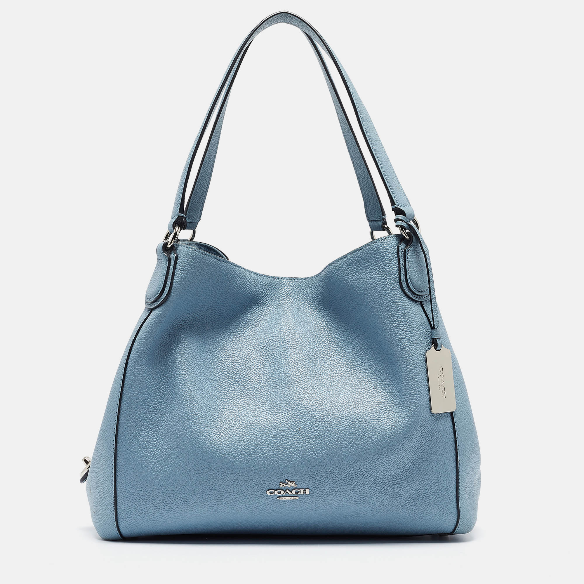 Pre-owned Coach Light Blue Leather Edie Shoulder Bag