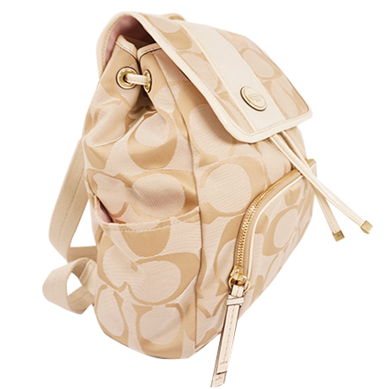 

Coach Beige Signature Canvas Backpack