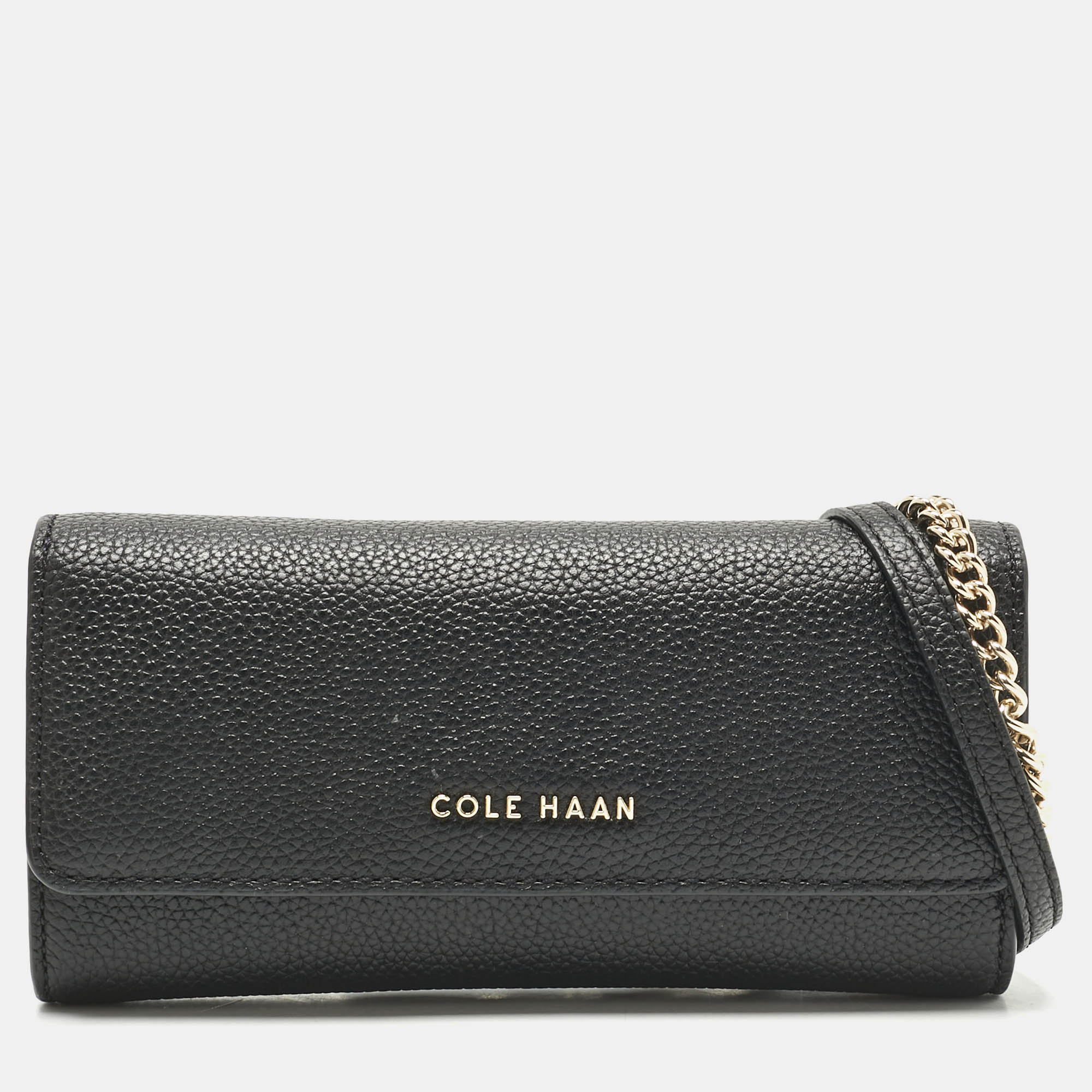 

Cole Haan Black Leather Grand Series Wallet On Chain