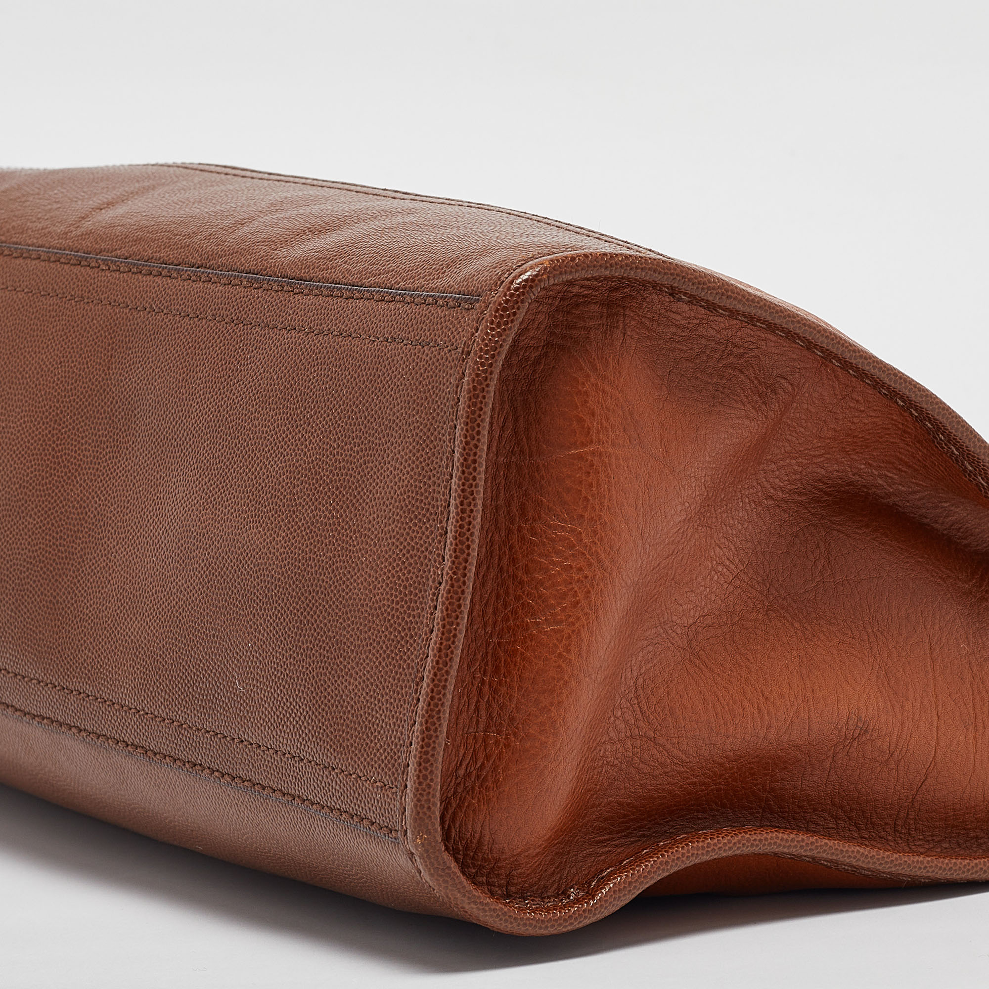 Cole Haan Brown Leather Vintage Valise Novelty Kendra Tote 