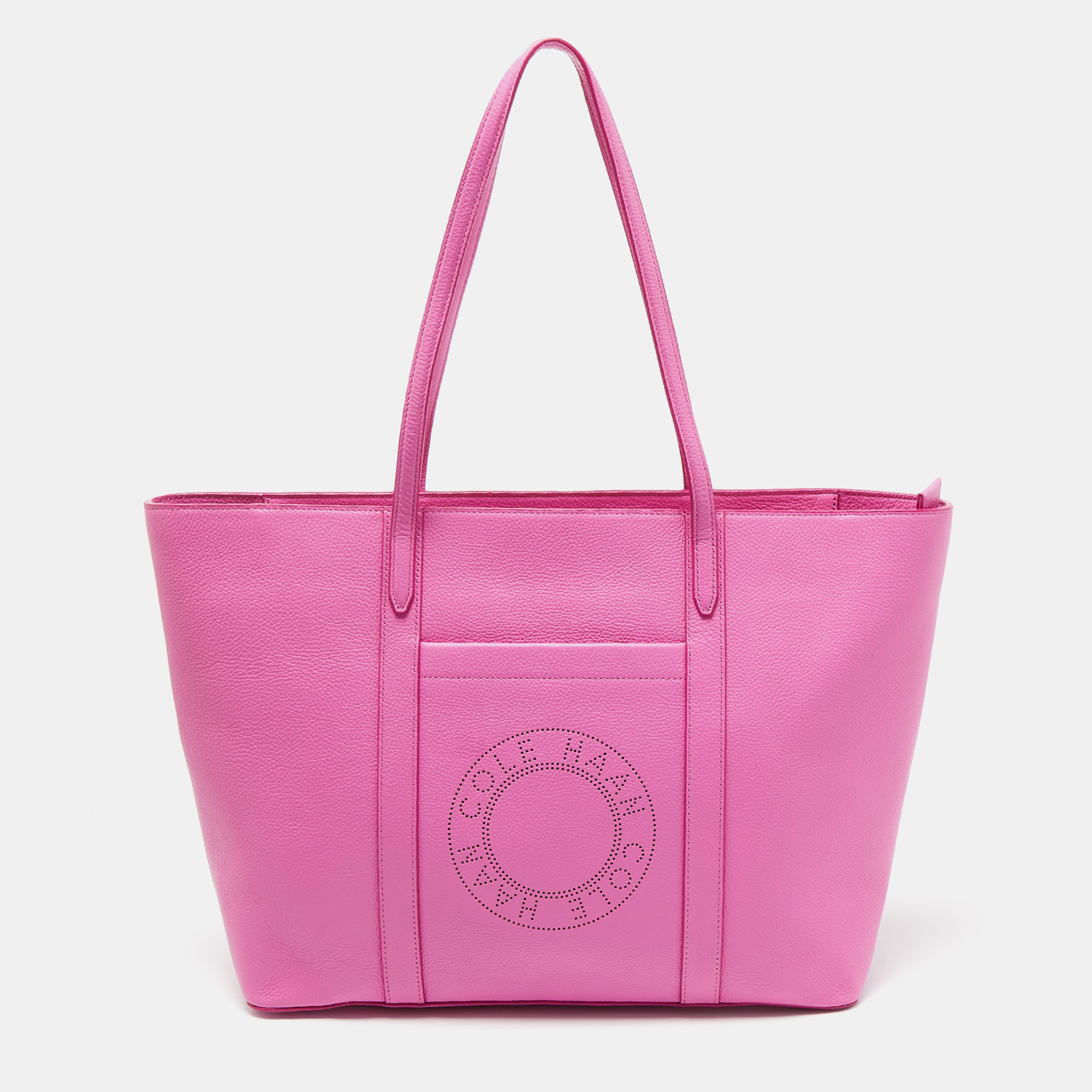 Pre-owned Cole Haan Pink Leather Zip Shopper Tote
