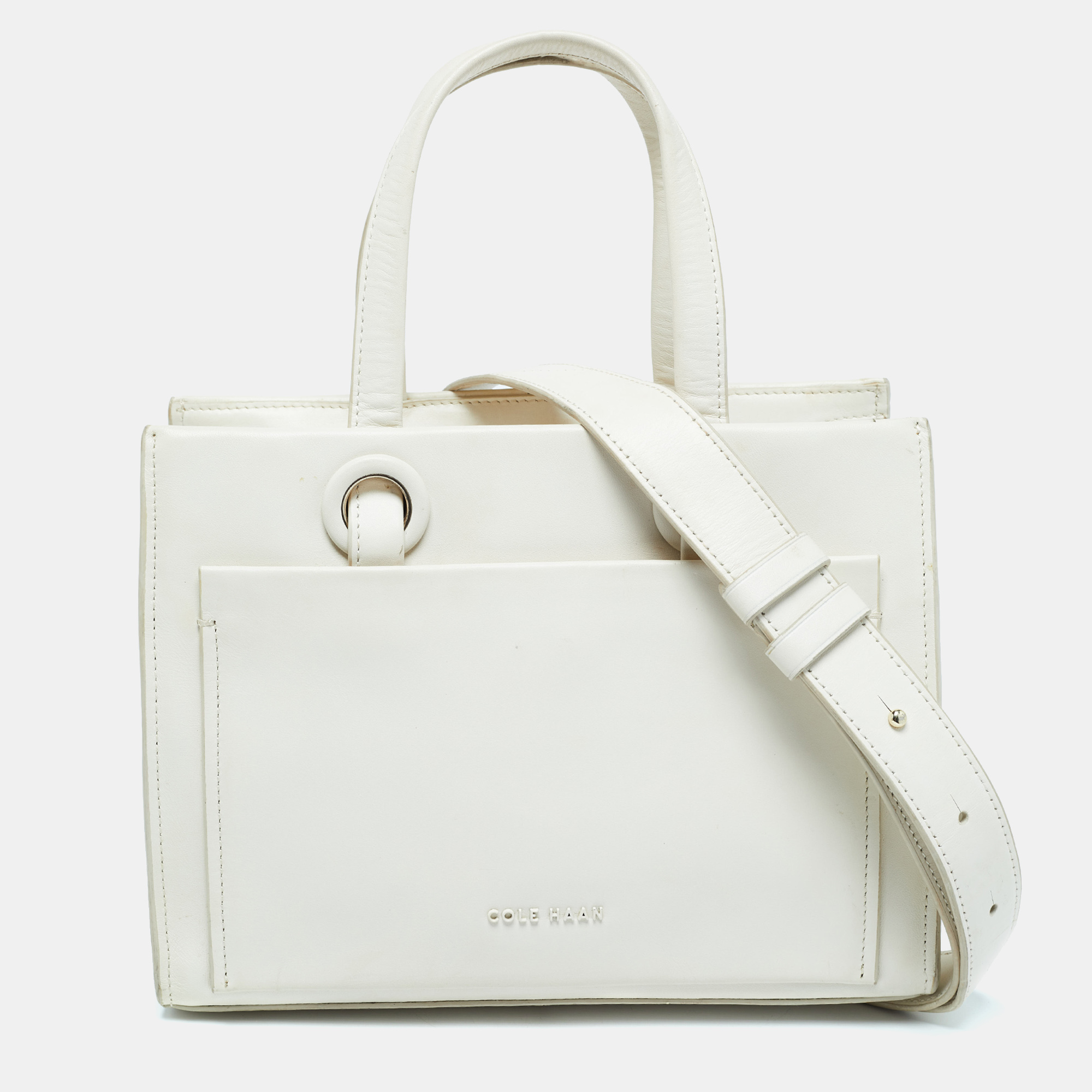 

Cole Haan Off White Leather Grand Series Tote