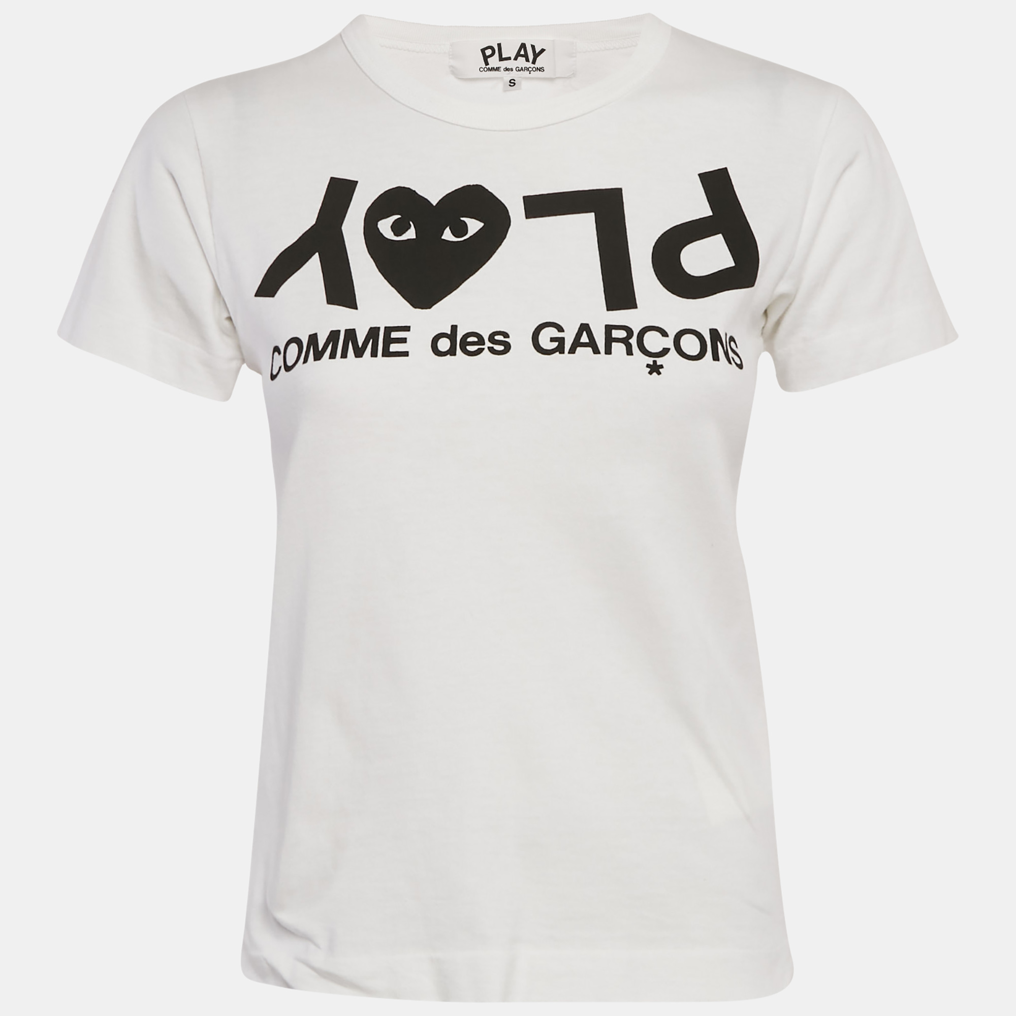 

Comme des Garcons White Play Logo Print Cotton T-Shirt S