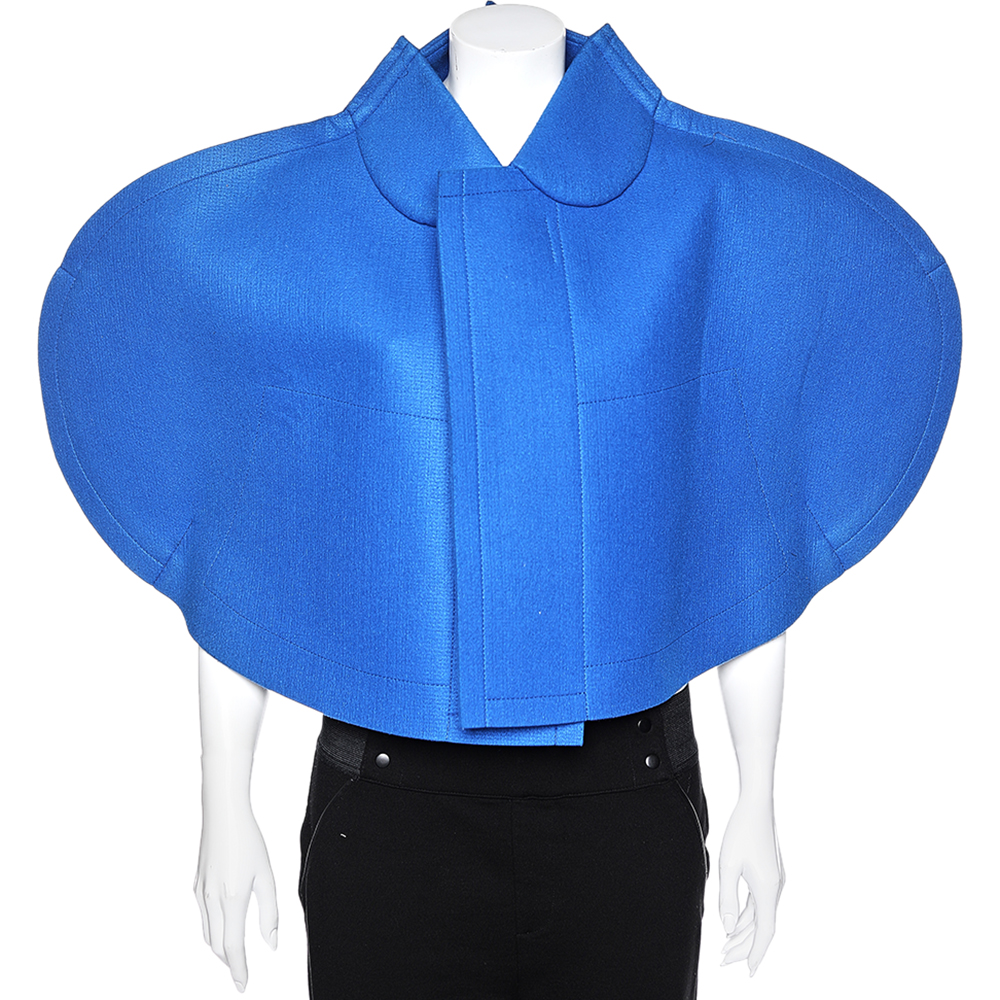 Comme des Garcons Royal Blue Synthetic Structured Cropped Jacket S