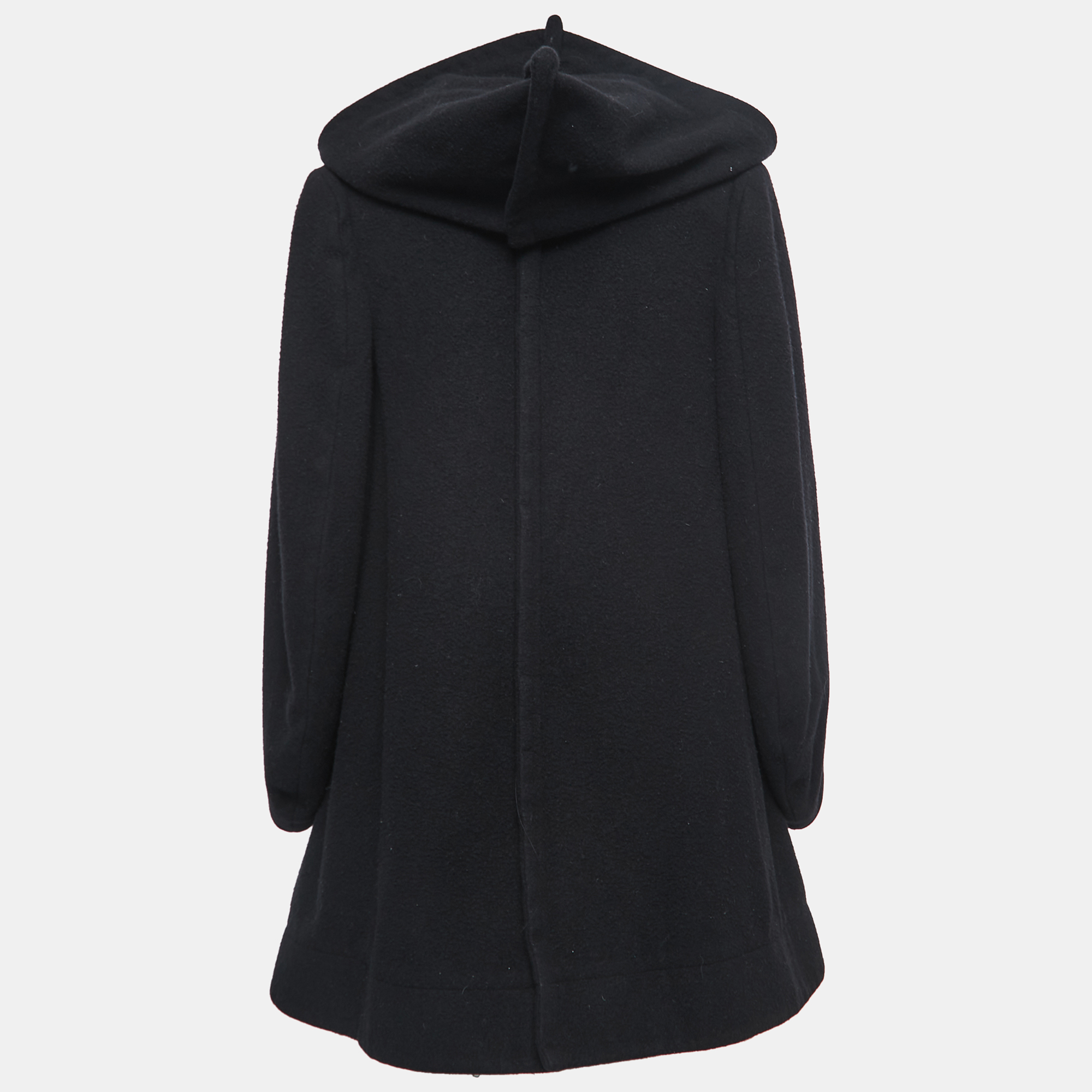 

Comme des Garcons Black Wool Hooded Double Breasted Long Coat