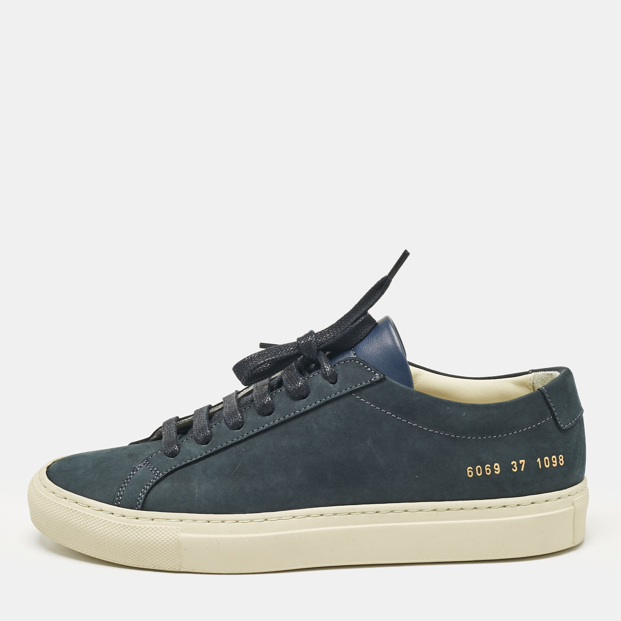 

Common Projects Navy Blue Nubuck Achilles Sneakers Size