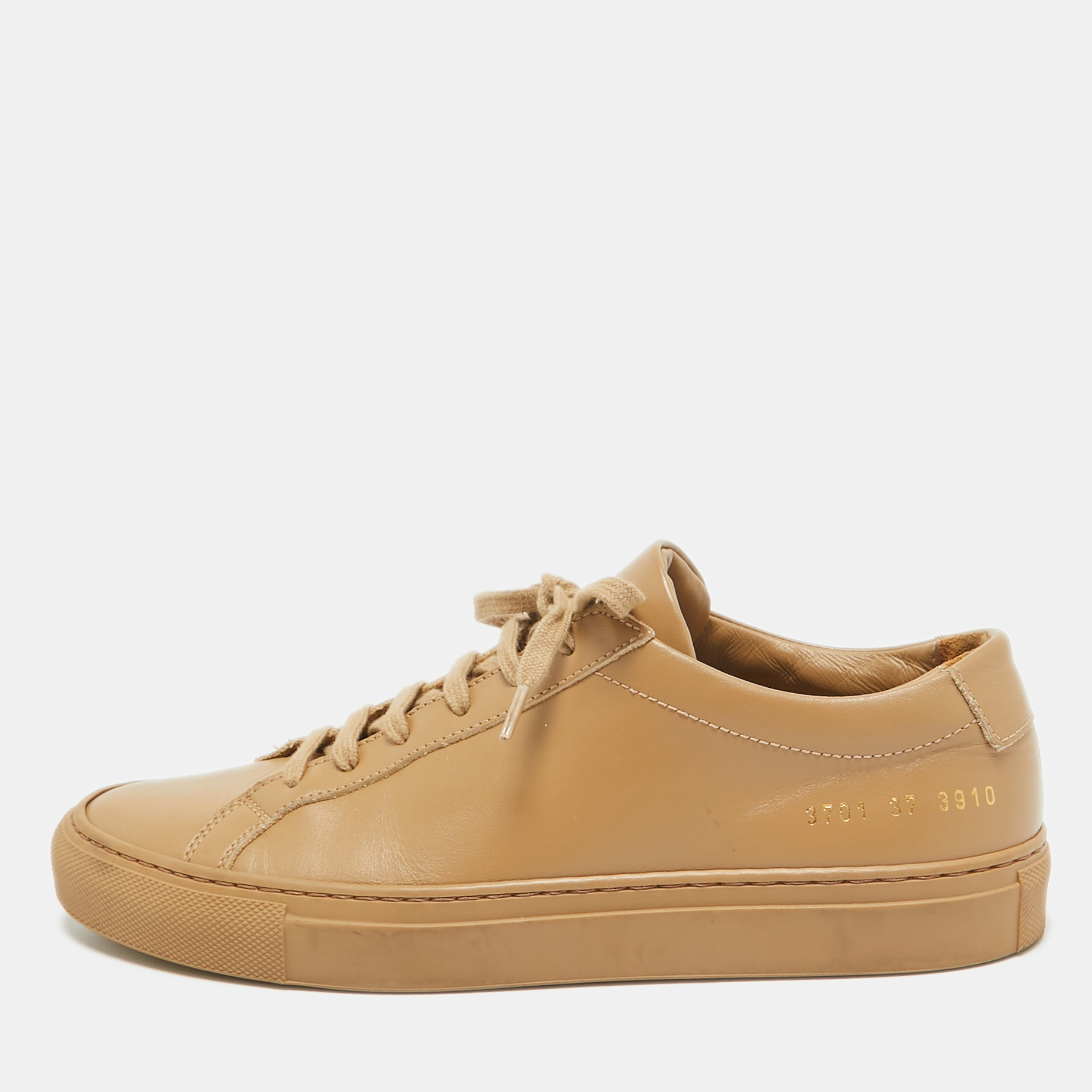 Pre-owned Common Projects Brown Leather Achilles Sneakers Size 37