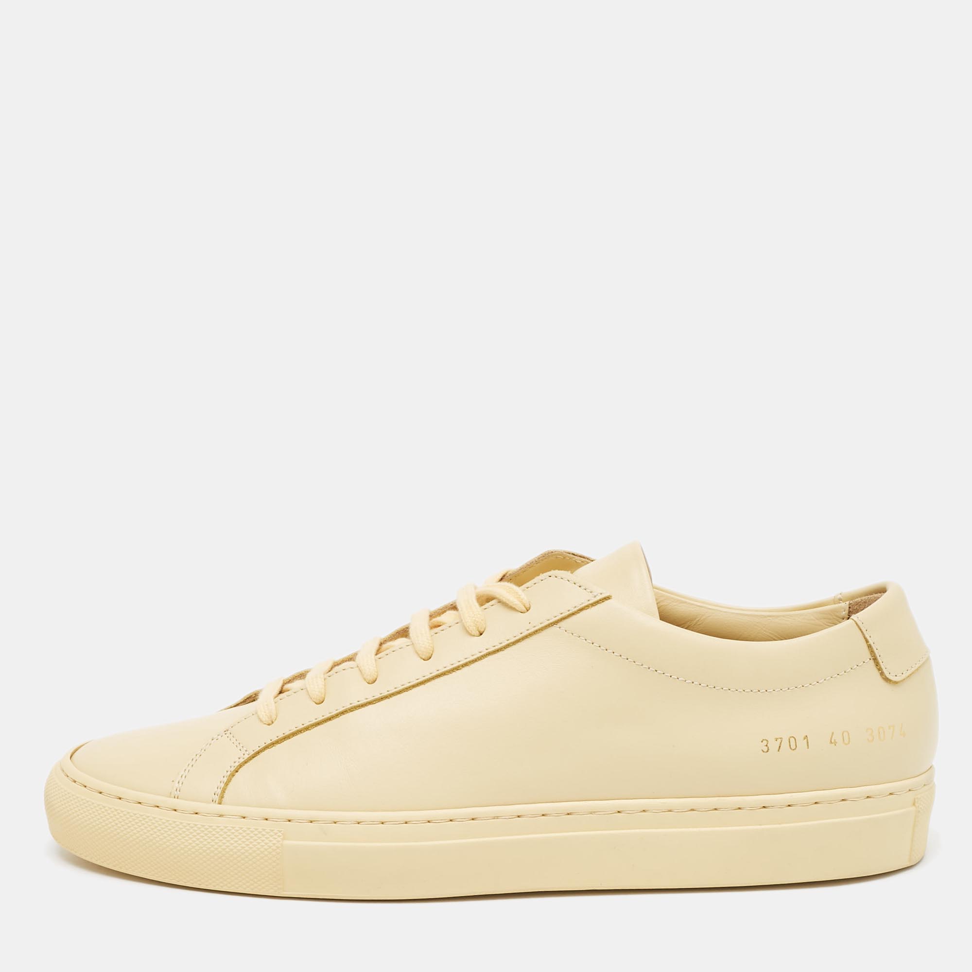 

Common Projects Yellow Leather Achilles Sneakers Size