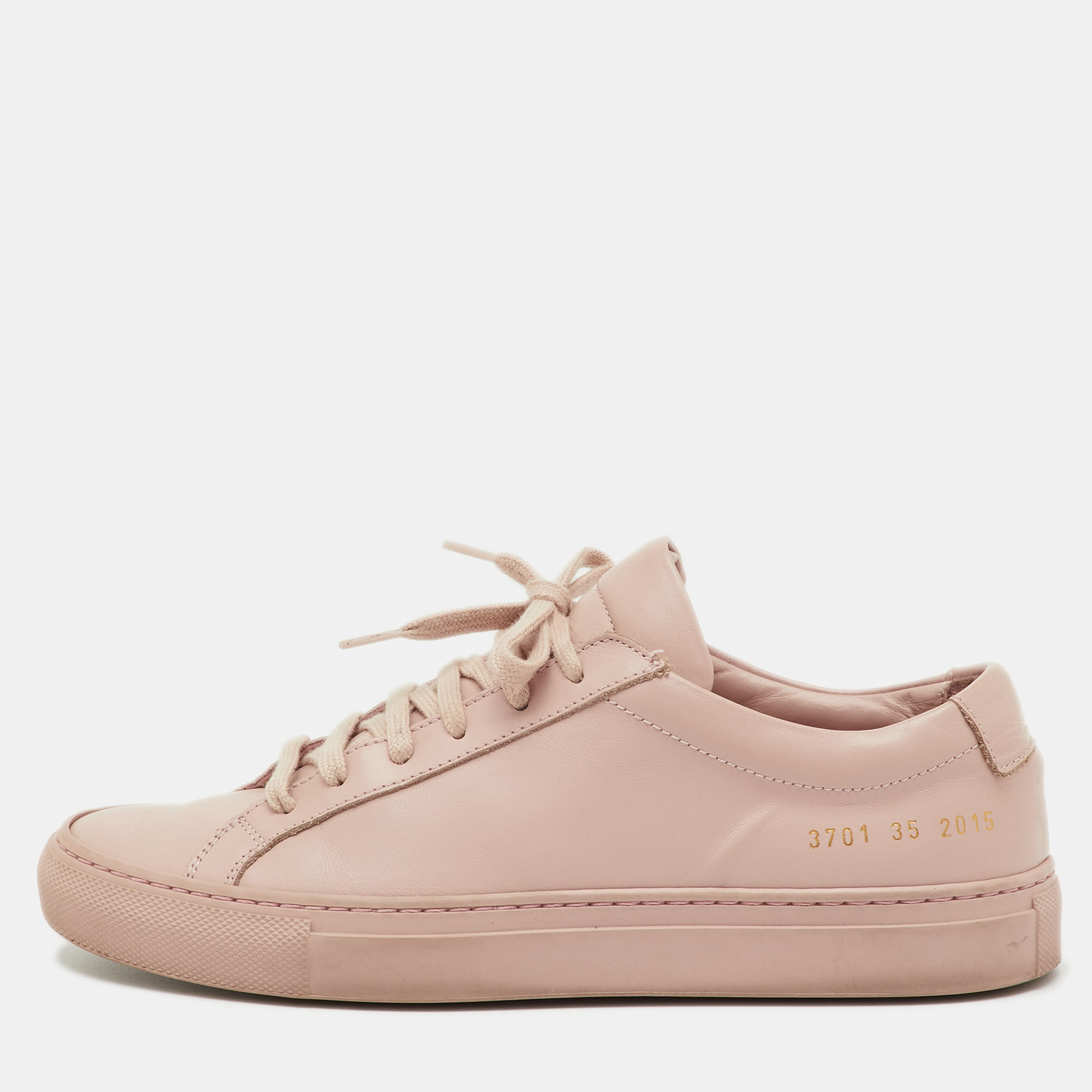 

Common Projects Pink Leather Achilles Low Top Sneakers Size
