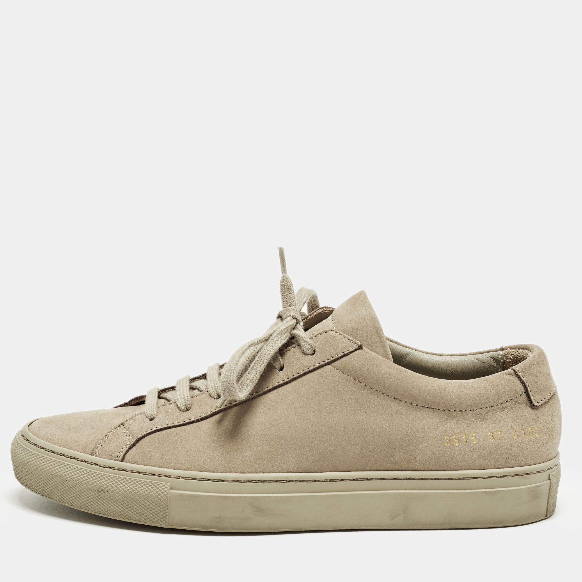

Common Projects Achilles Size  Beige Nubuck Leather Low Top Sneakers
