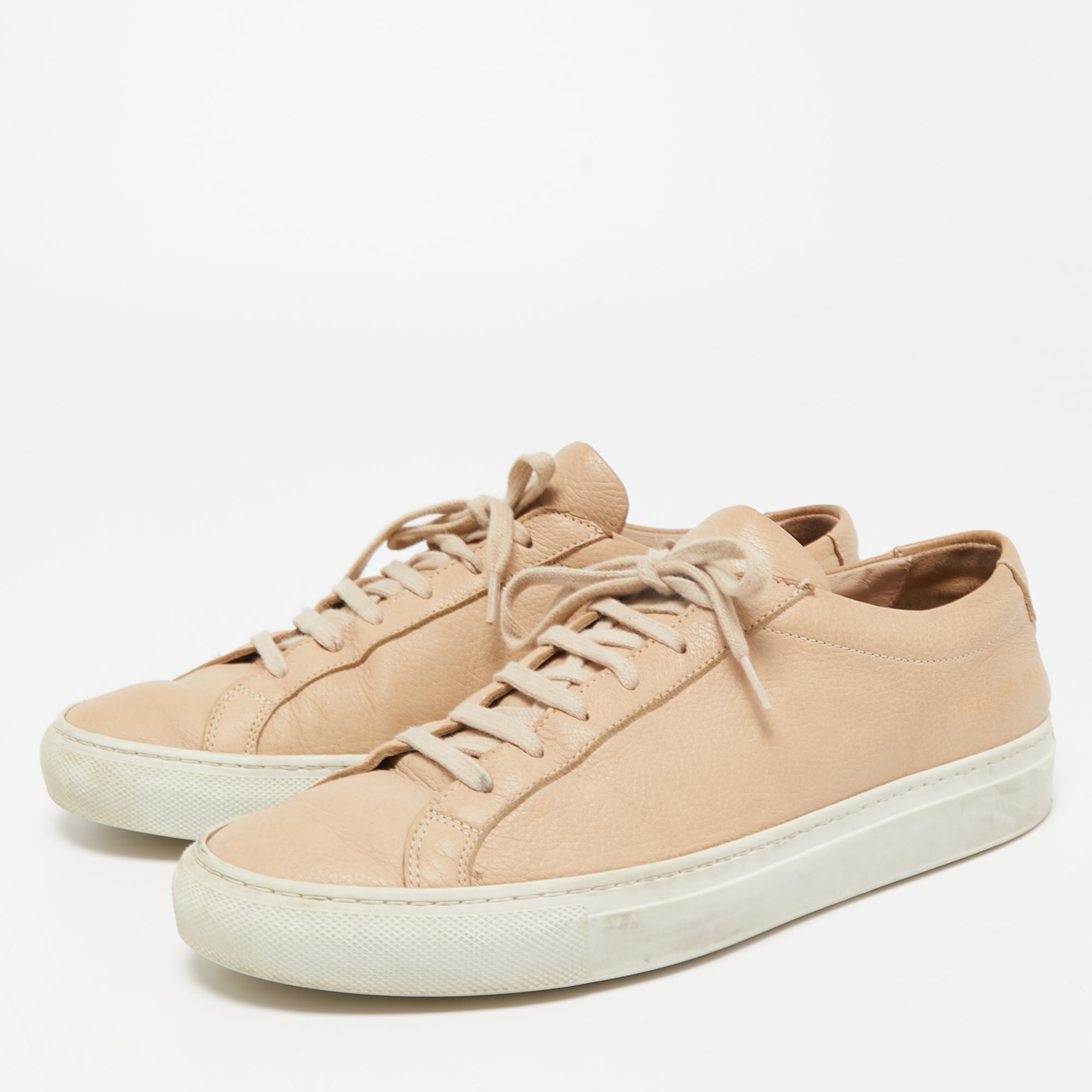 

Common Projects Beige Leather Achilles Low Top Sneakers Size