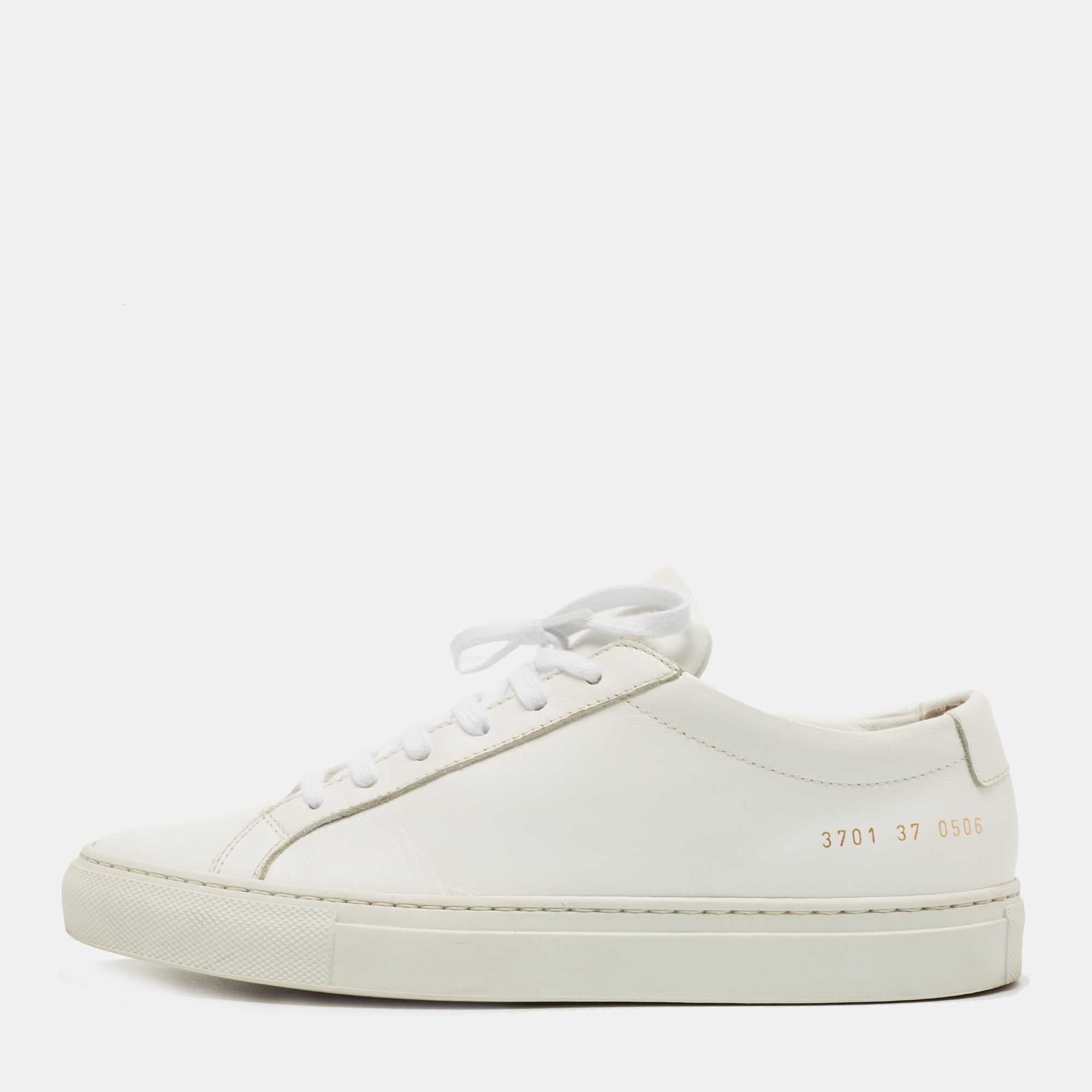 

Common Projects White Leather Achilles Low Top Sneakers Size