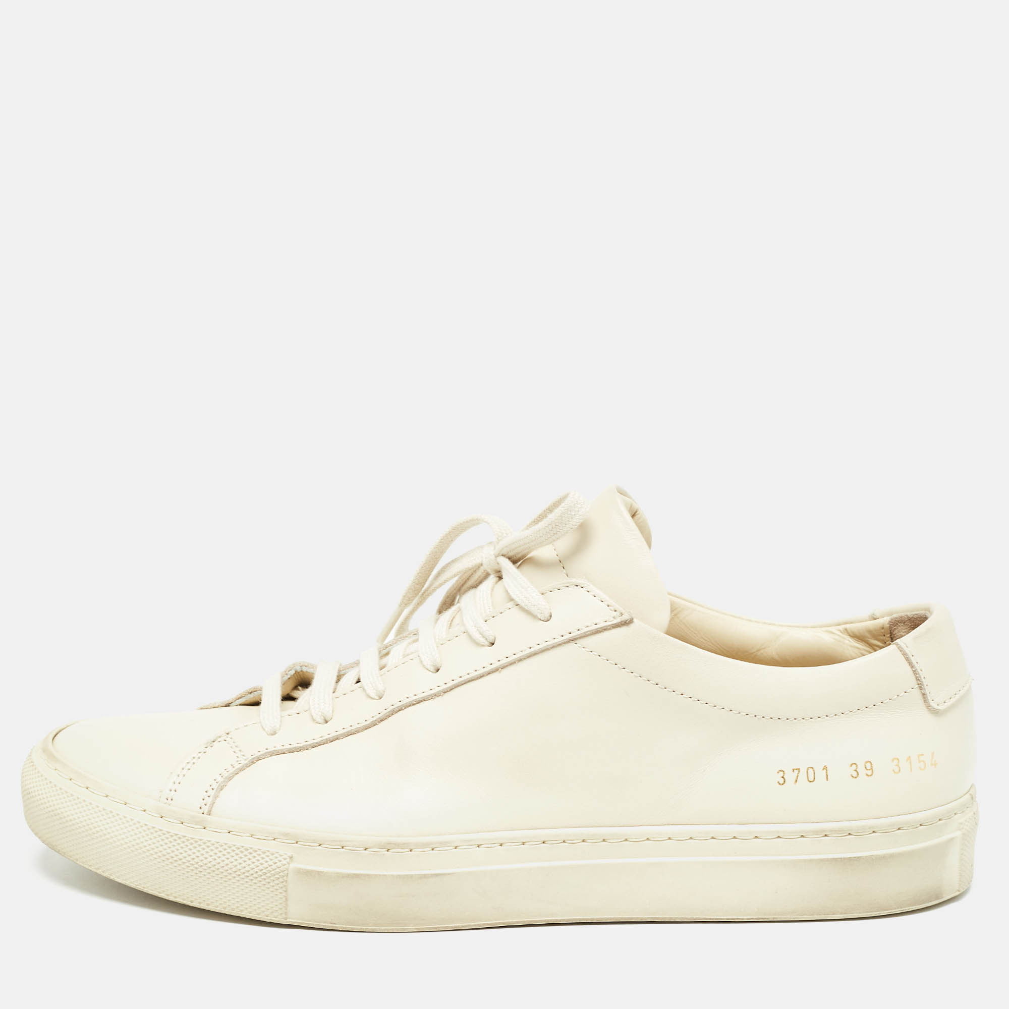

Common Projects Cream Leather Achilles Sneakers Size