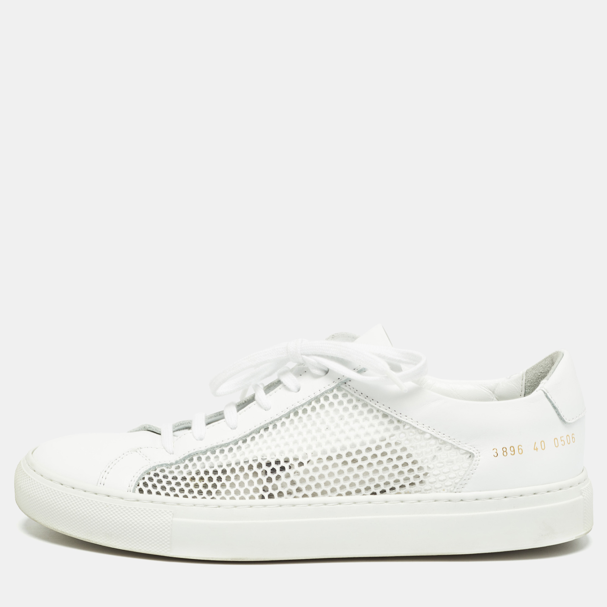 

Common Projects White Leather and Mesh Achilles Sneakers Size
