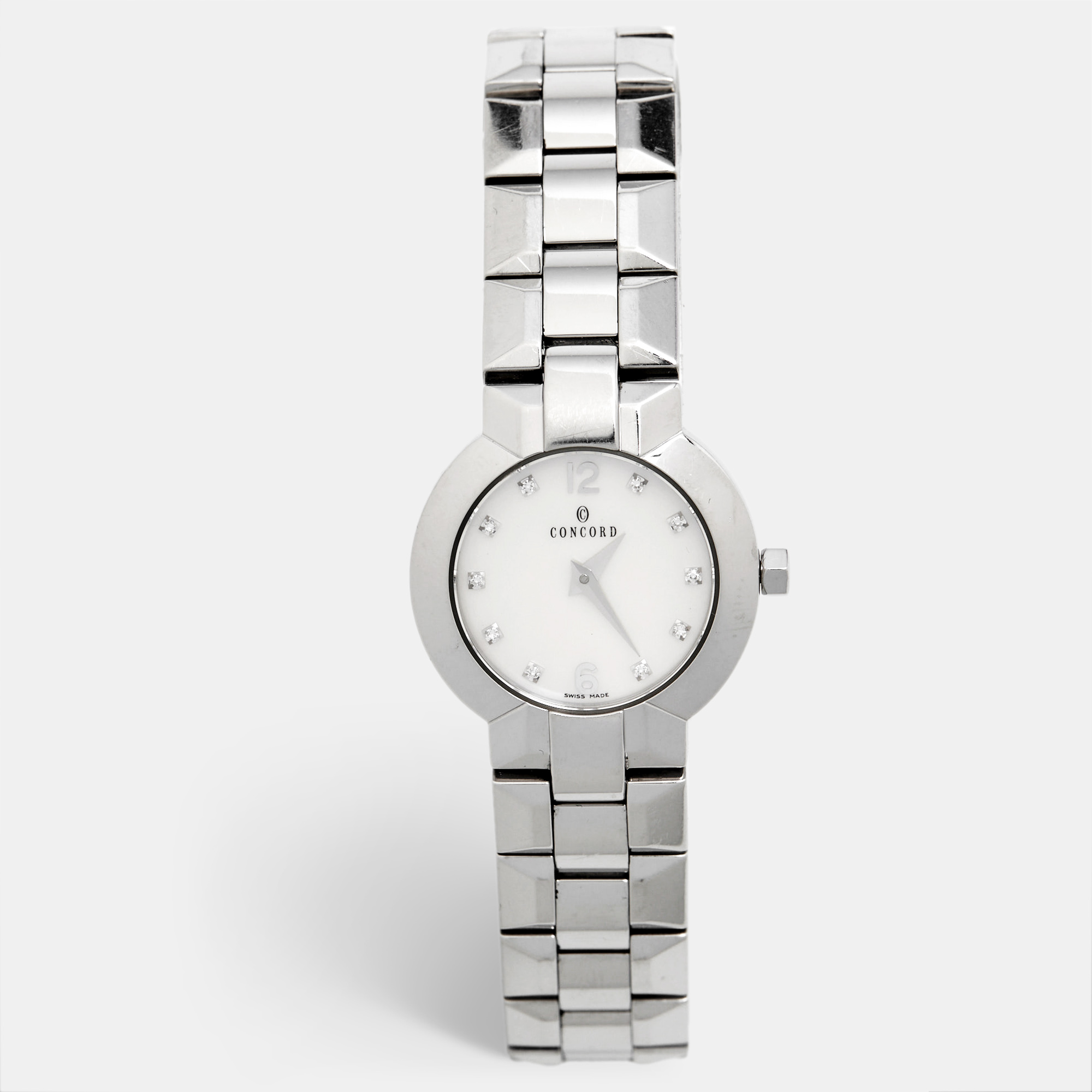 

Concord White Mother Of Pearl Diamond Stainless Steel La Scala, Silver