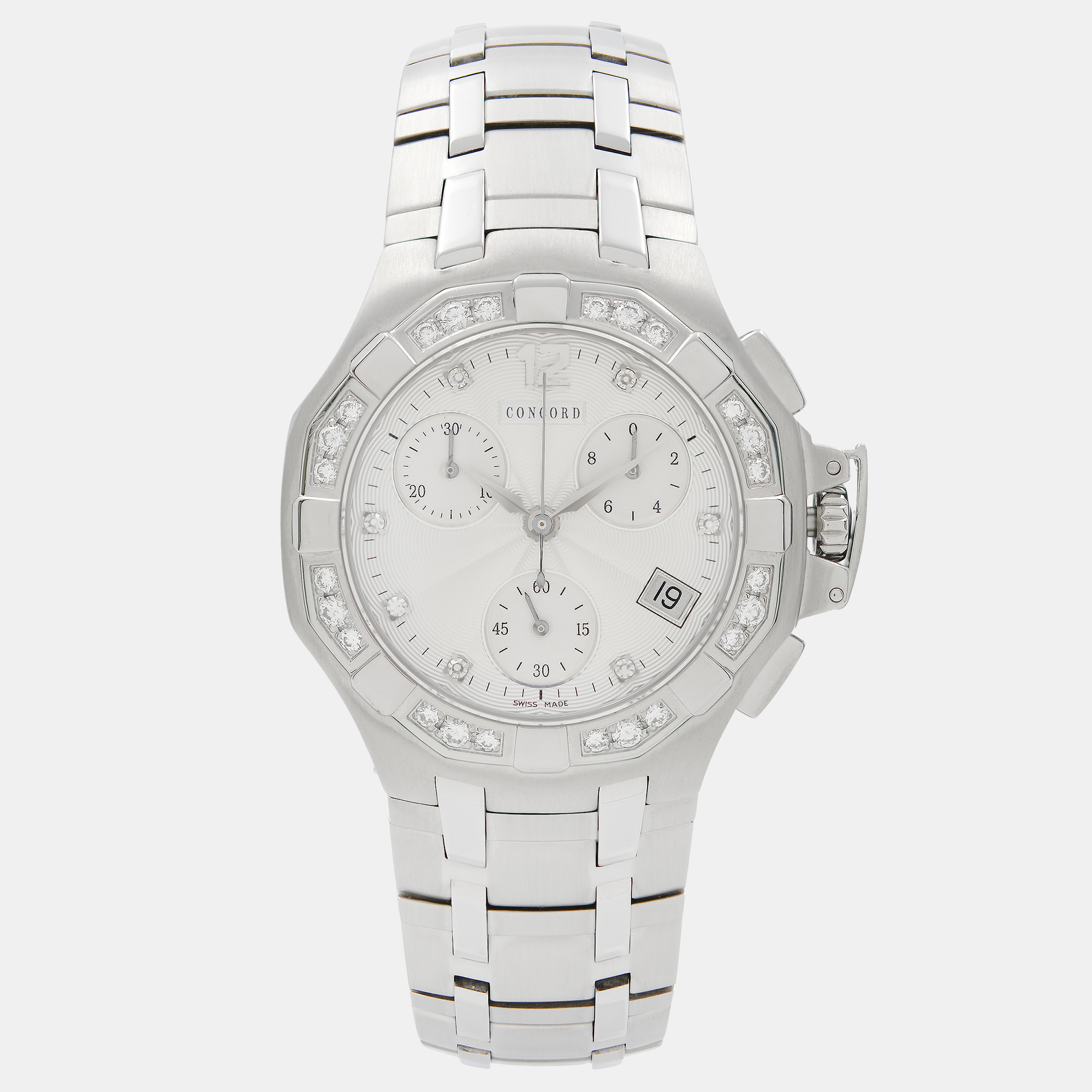 

Concord Saratoga 310889 Quartz Diamond Silver Dial Stainless Steel Women's Wristwatch 33 mm