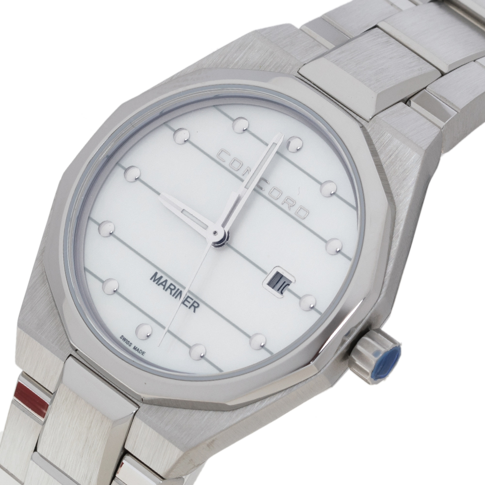 

Concord White Mother Of Pearl Stainless Steel Mariner, Silver