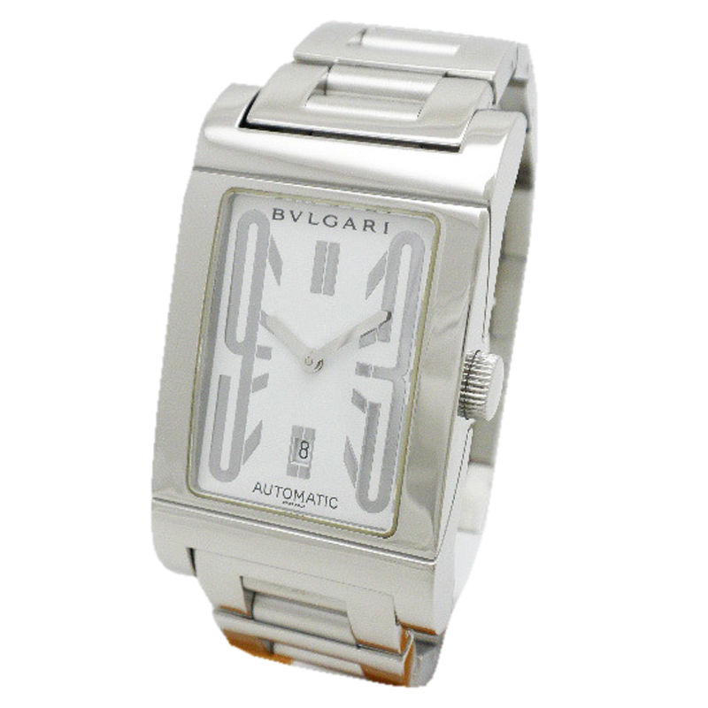 

Bvlgari White Stainless Steel Retangolo Rt45s Automatic Women's Wristwatch