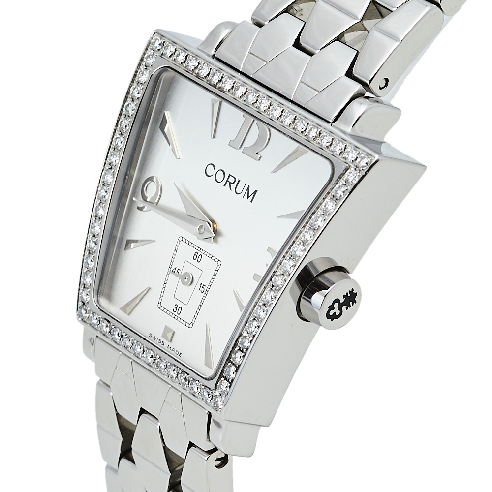 

Corum Silver Stainless Steel Diamonds Trapeze