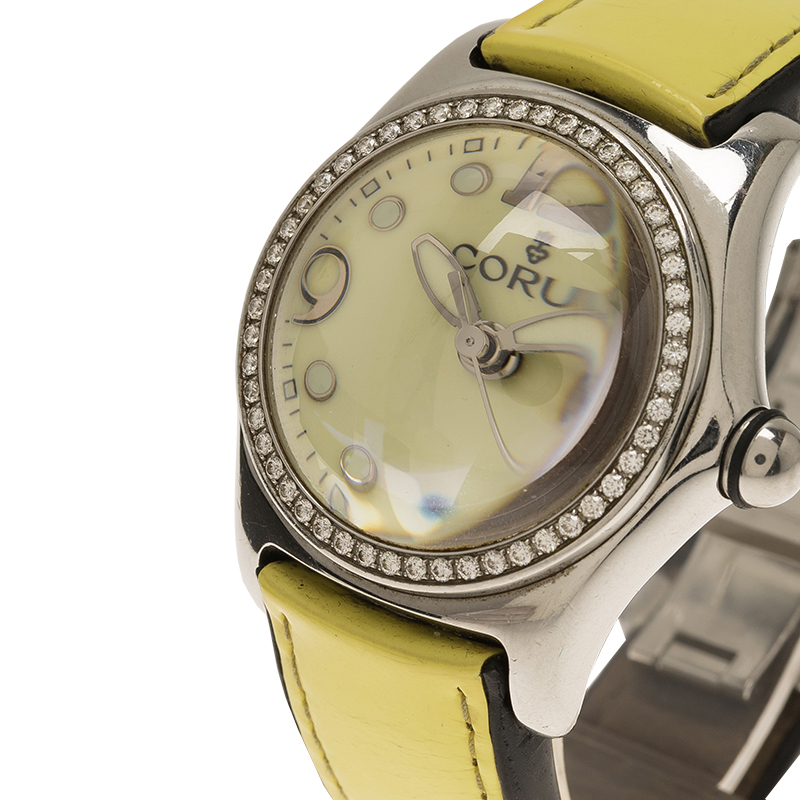 

Corum Yellow Stainless Steel Diamond Bubble Women's Wristwatch