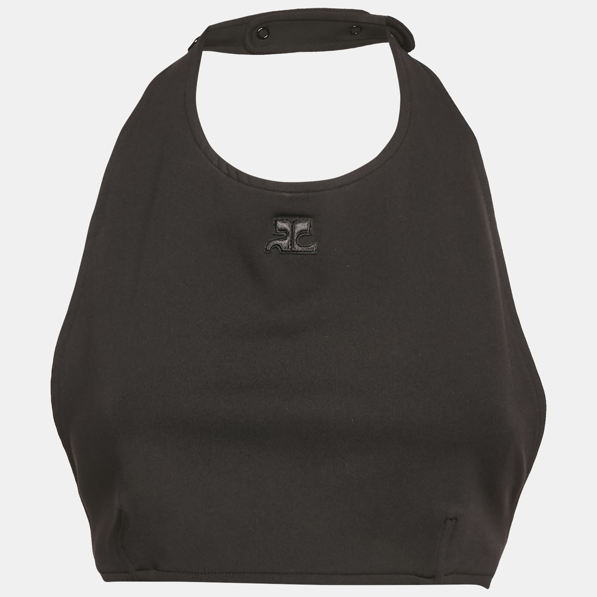 

Courrèges Paris Black Jersey Halter Neck Crop Top M