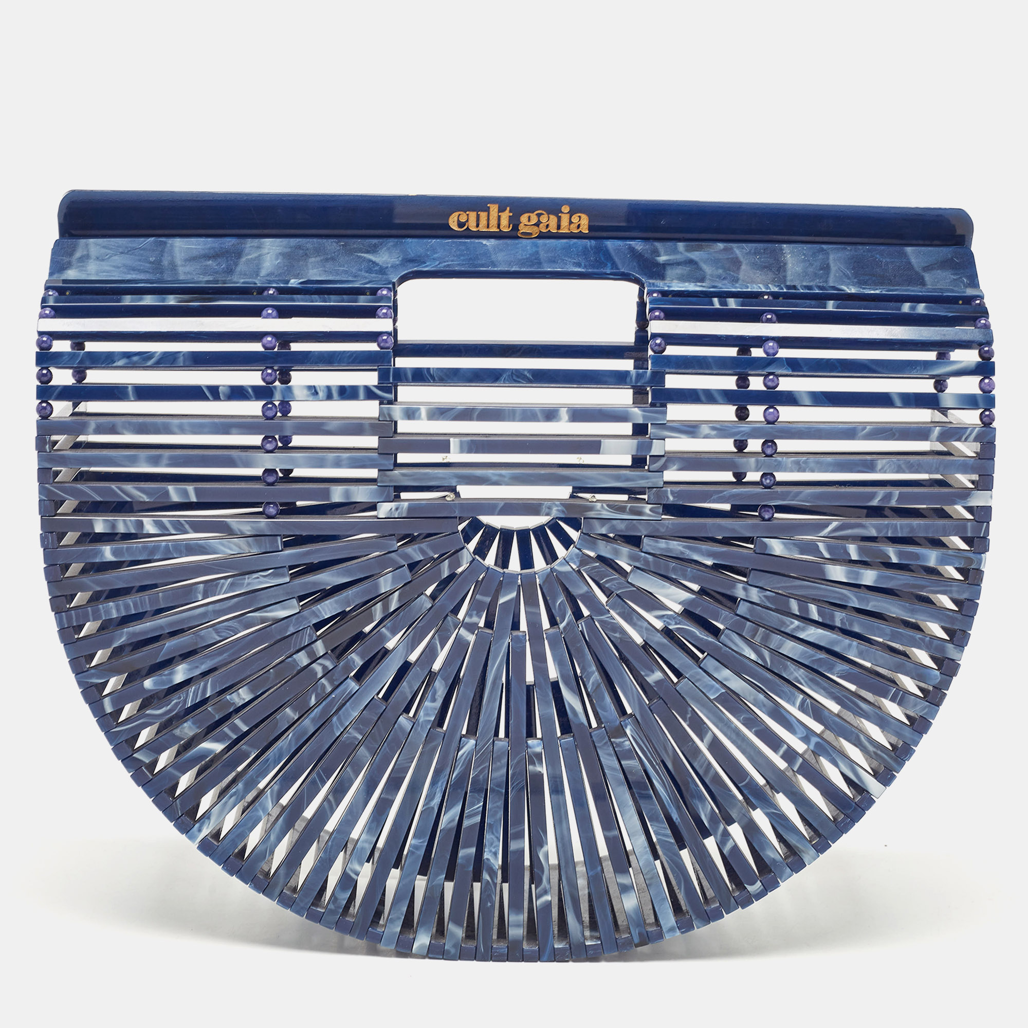 

Cult Gaia Navy Blue Acrylic Ark Clutch